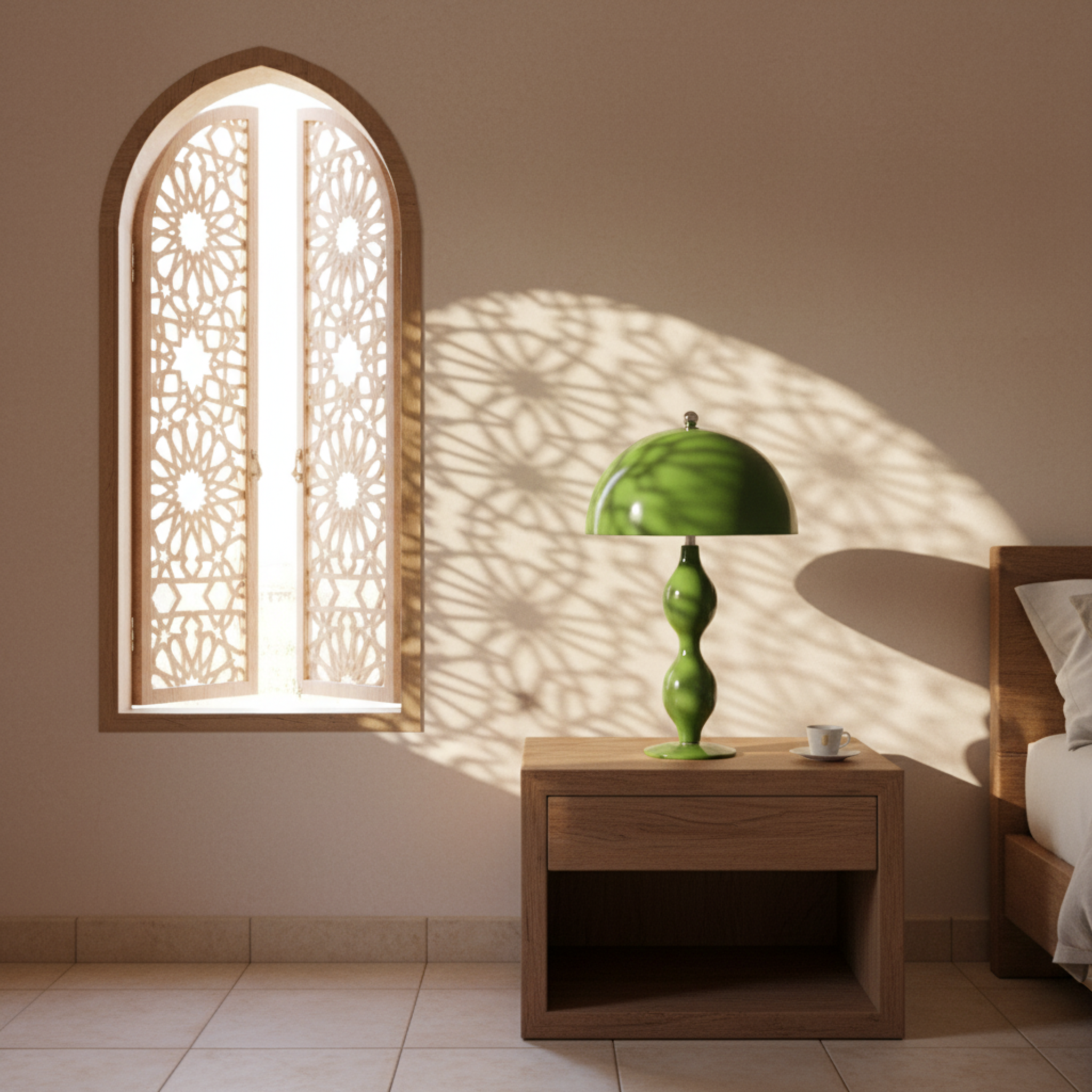 Lampe de Table Design Rétro Verte – Style Vintage & Élégance Intemporelle