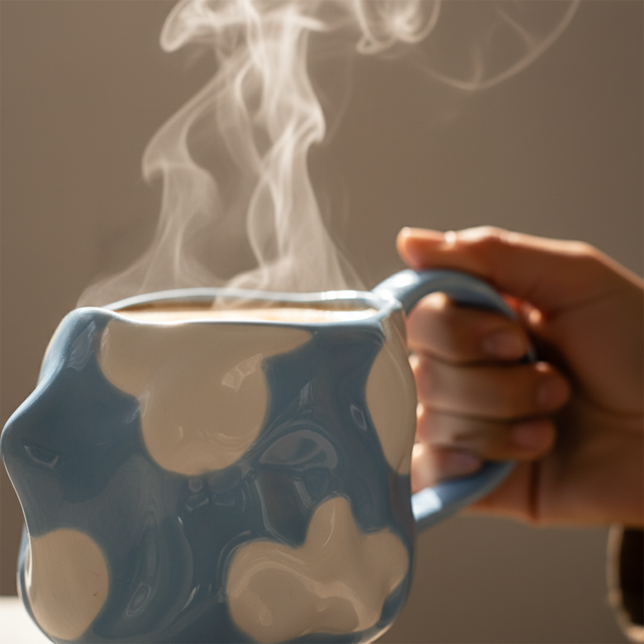 Mug Bleu Nuage en Céramique – Design Irrégulier & Artistique Tunisie