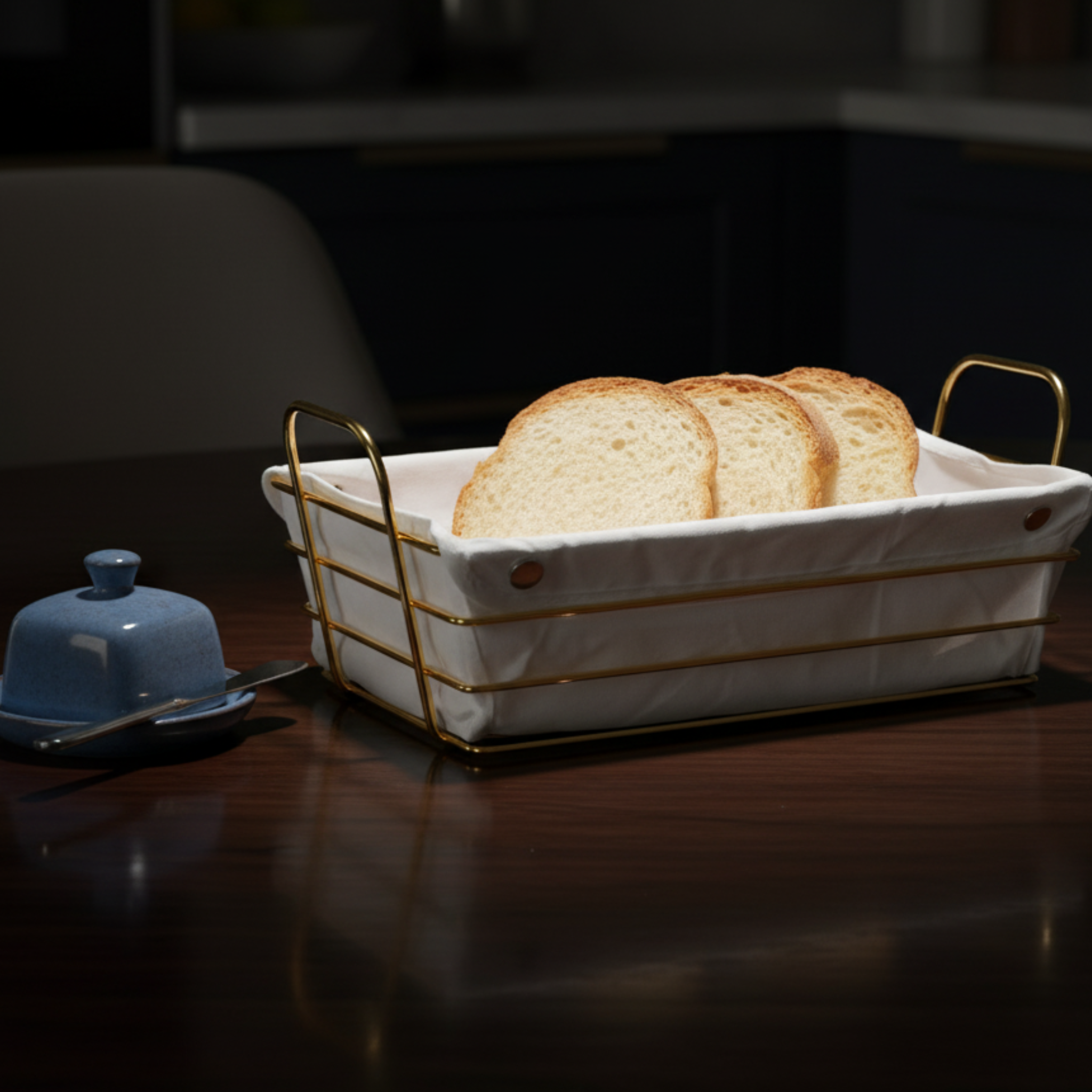 Corbeille à Pain Rectangulaire avec Housse en Tissu Blanc | Fiolla Home