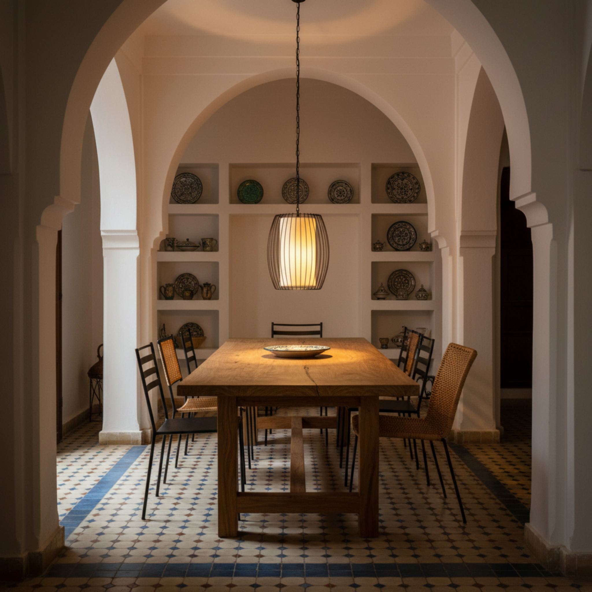 Suspension Métal Ajouré & Tissu | Design Moderne | Tunisie