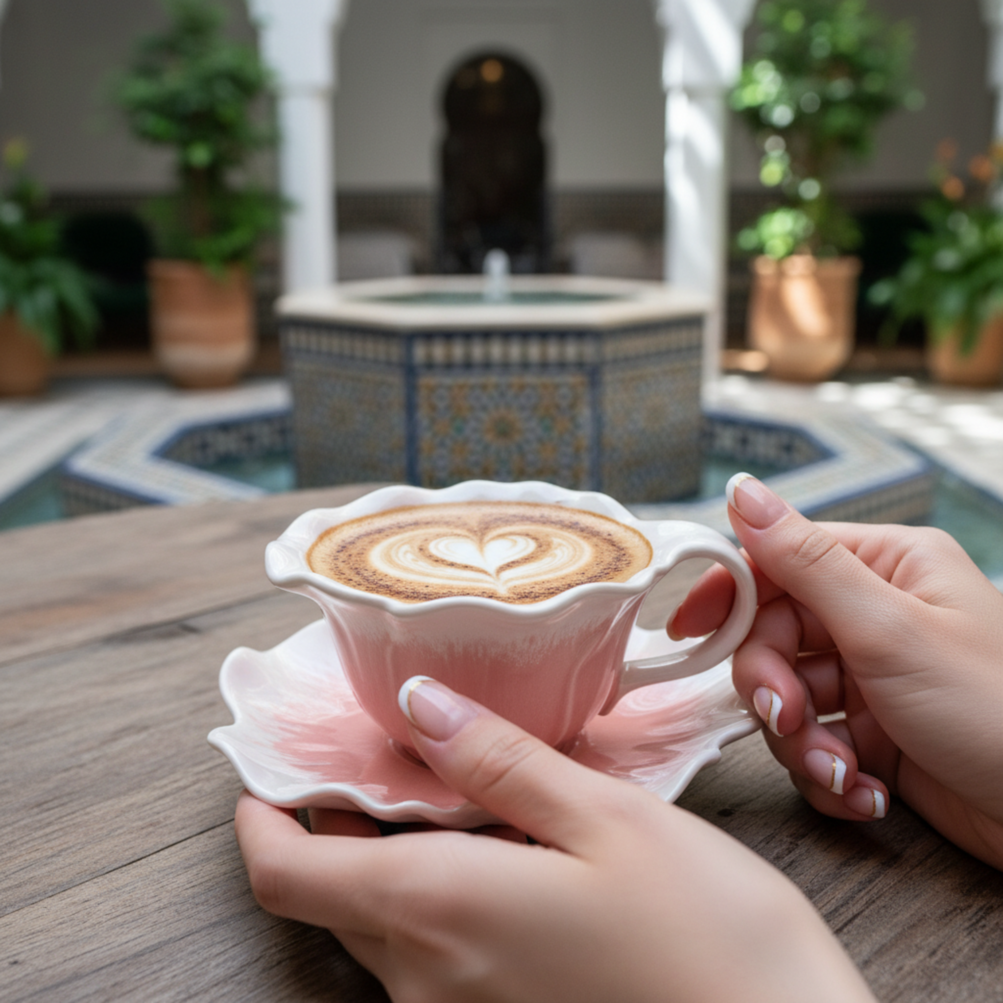Tasse à Café "Pétale Rose" & Soucoupe – Design Floral & Élégant