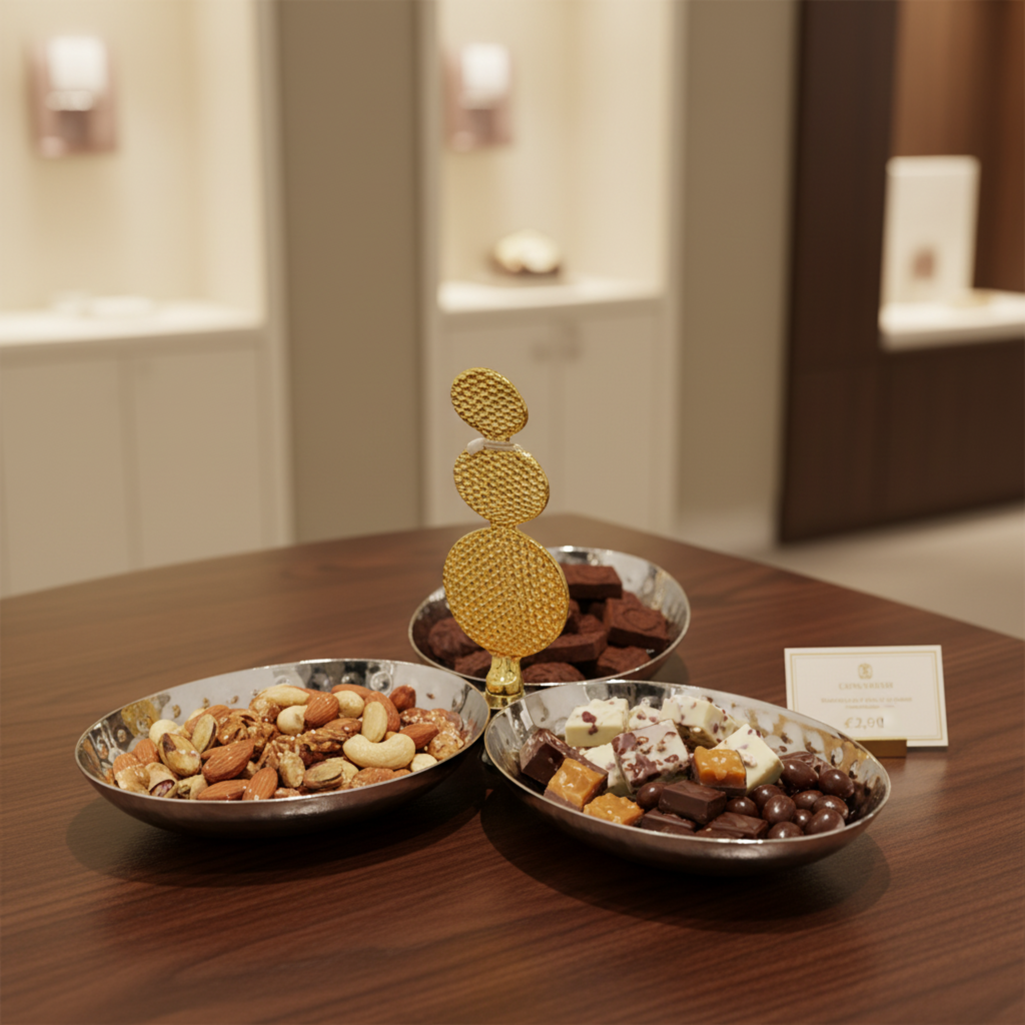 Serviteur 3 Bols Martelé - Cuivre Indien Qualité Premium