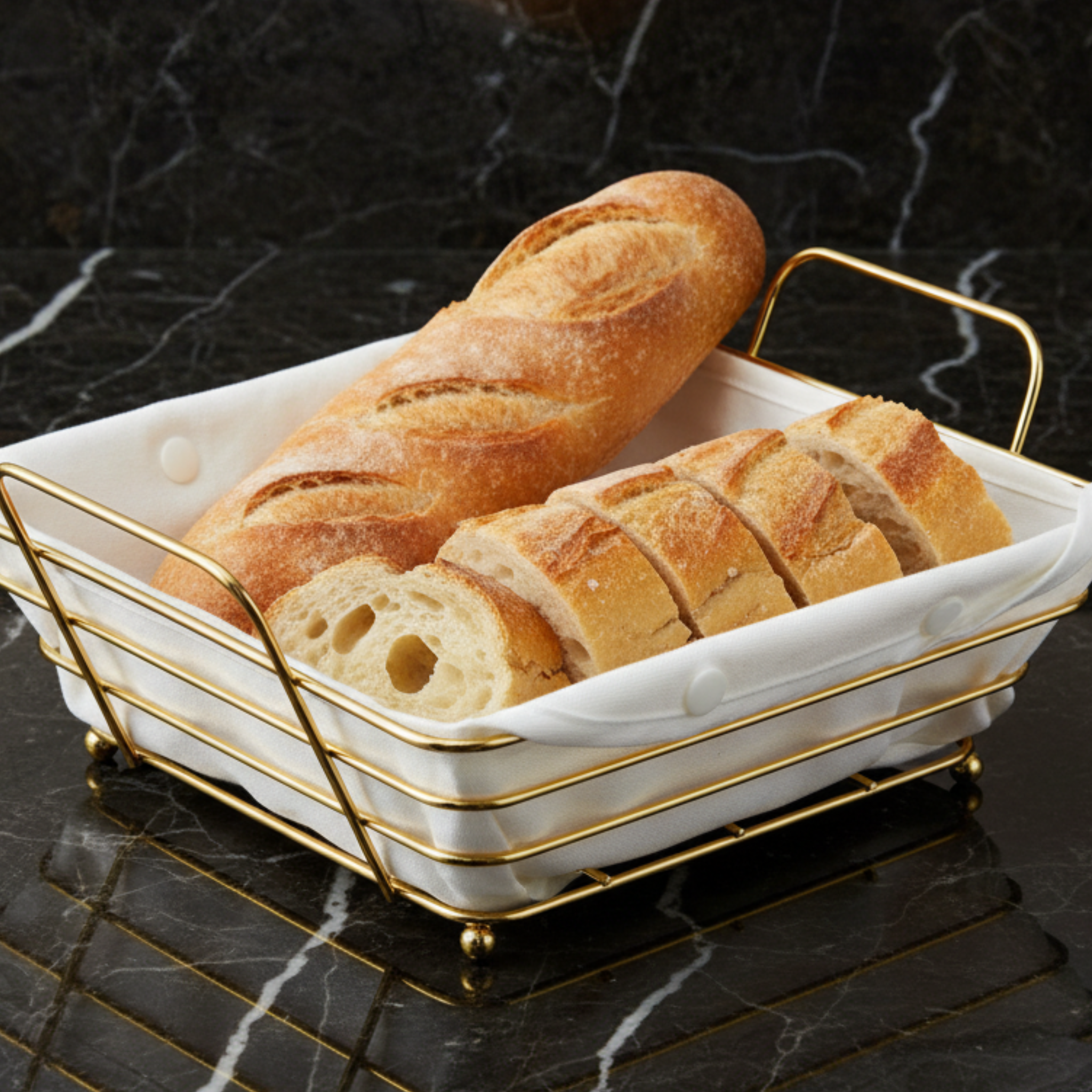 Corbeille à Pain Carré avec Housse en Coton | Fiolla Home