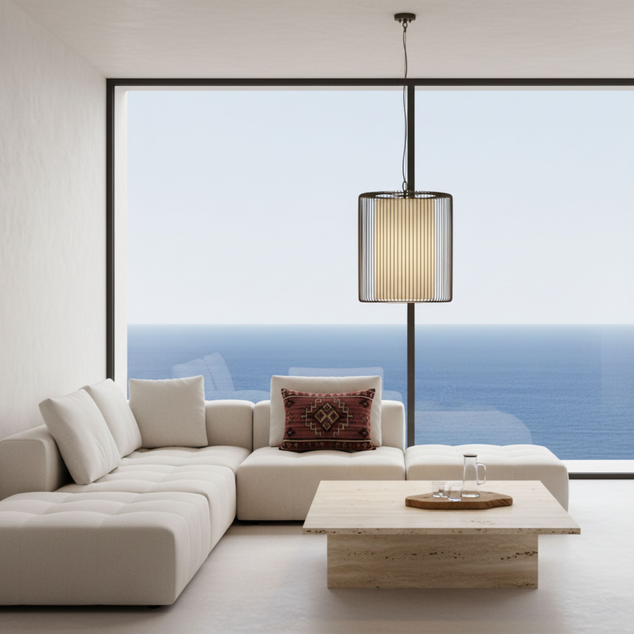 Suspension Cylindrique Côtelée | Design Moderne Minimaliste | Tunisie