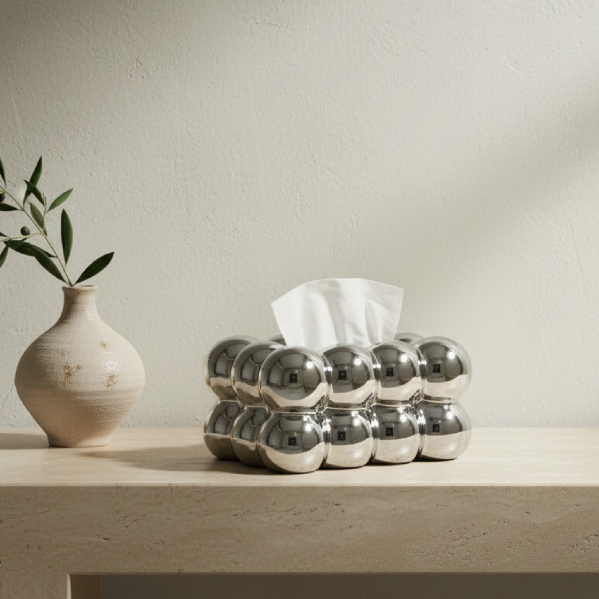 Porte-papiers | Argenté poli moderne | Fiolla Home