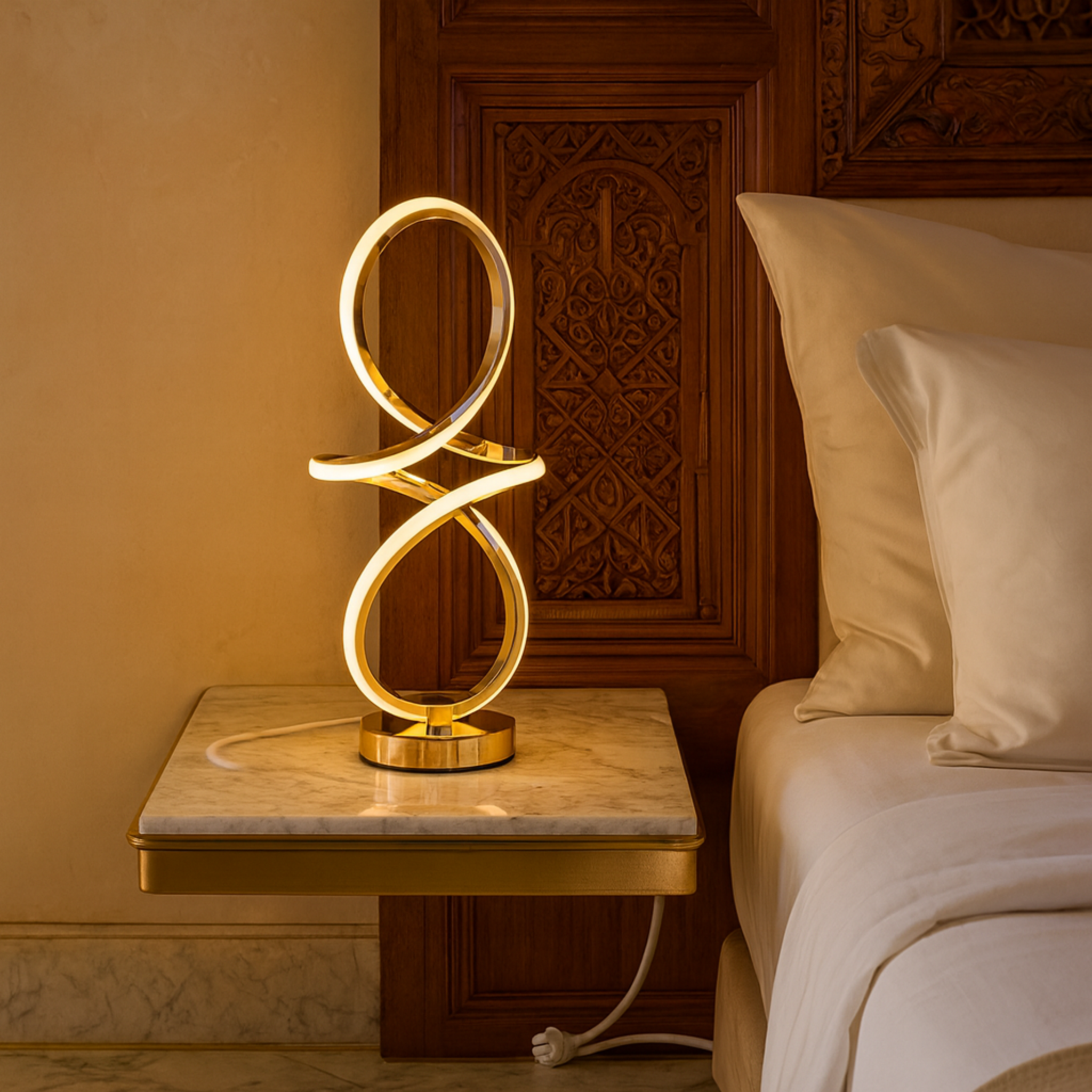 Lampe LED Design Dorée Moderne – Éclairage Décoratif