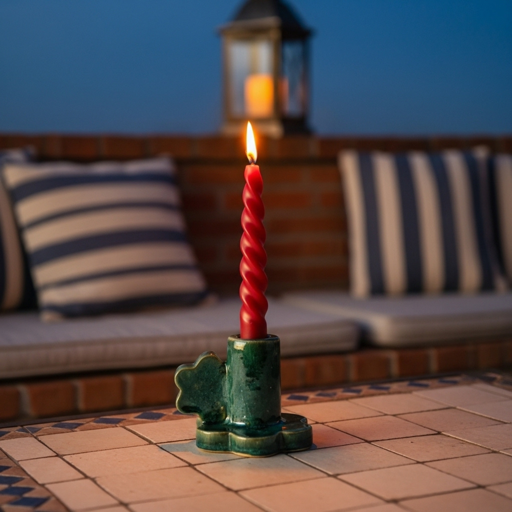 Bougeoir Cactus en Céramique – Déco Tunisienne