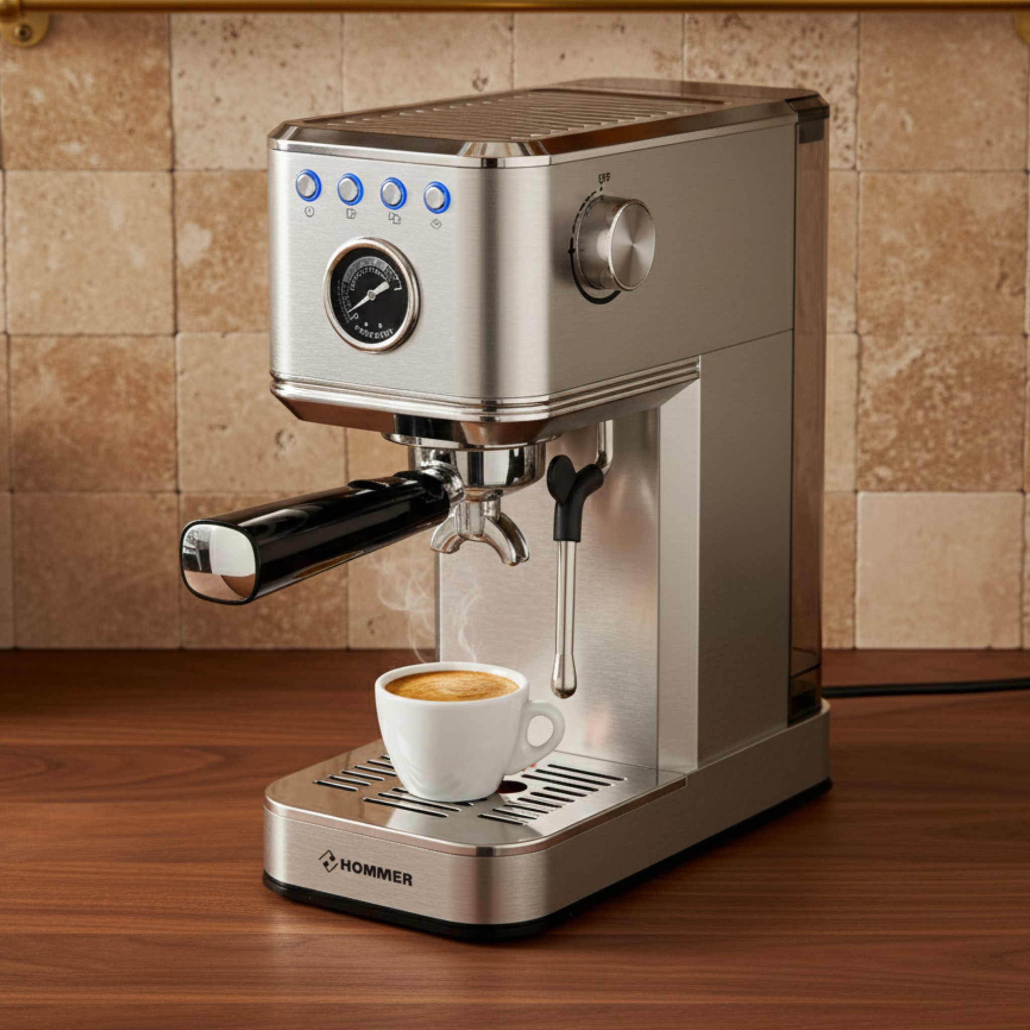 Machine à Café Espresso Inox 1350 W | Couleur Silver | Fiolla Home