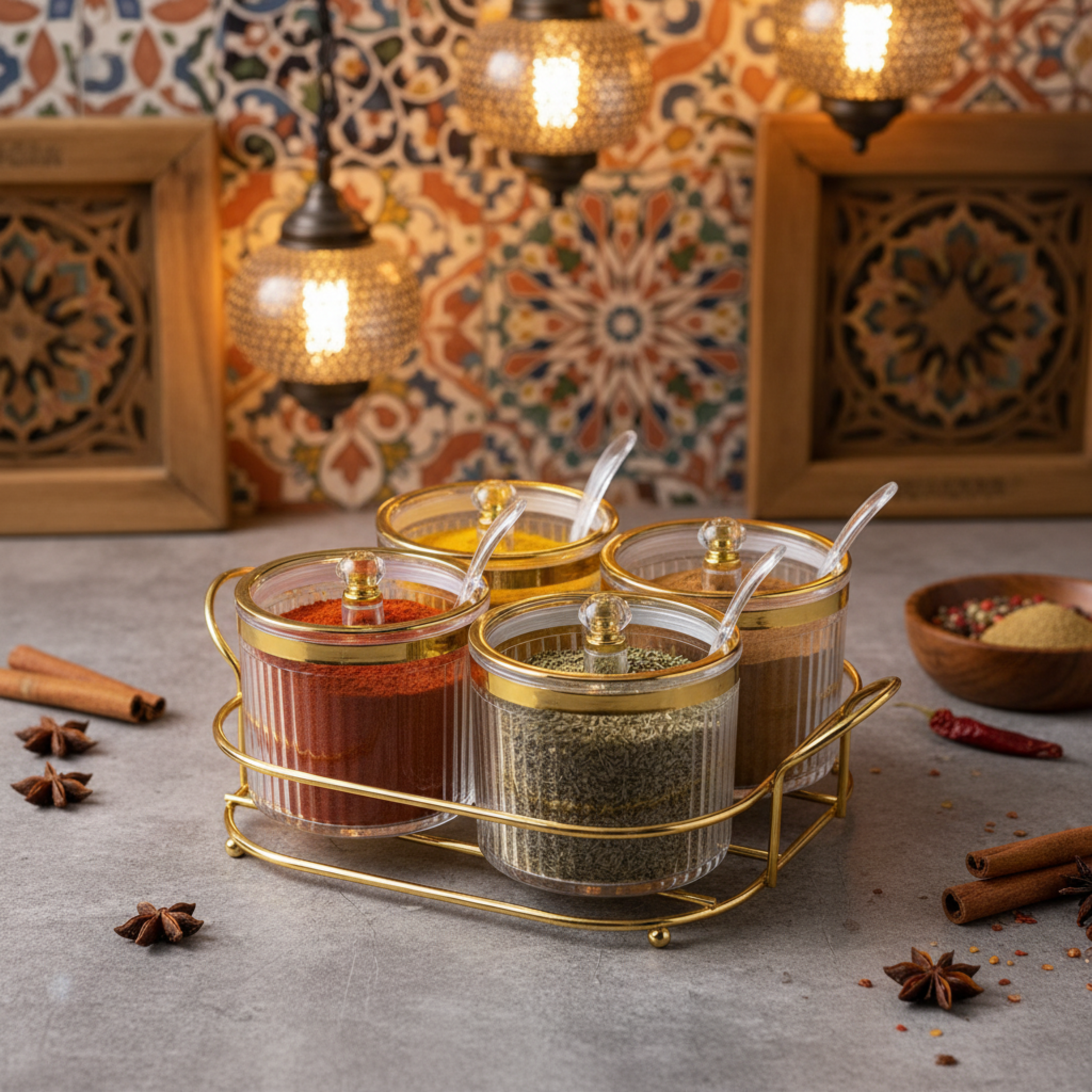 Porte-Épices ou Porte-Fruits Secs avec Support - Organisation Pratique et Élégante | Fiolla Home