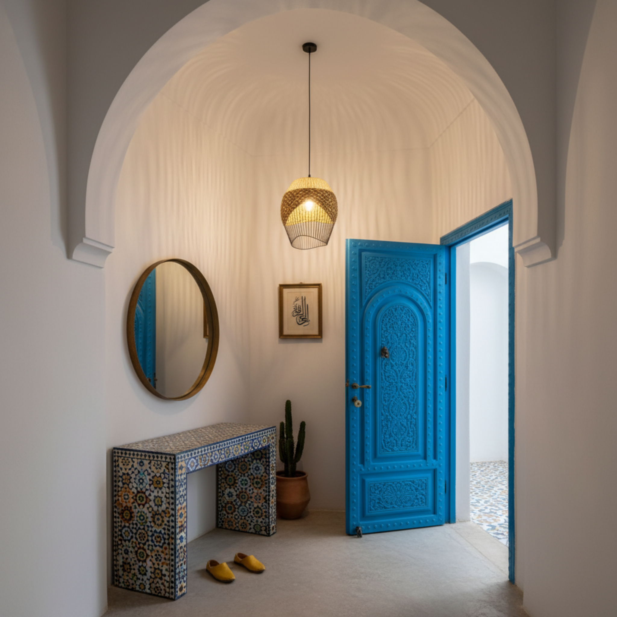 Suspension Corbeille Fibres Végétales & Métal | Design Artisanal | Tunisie