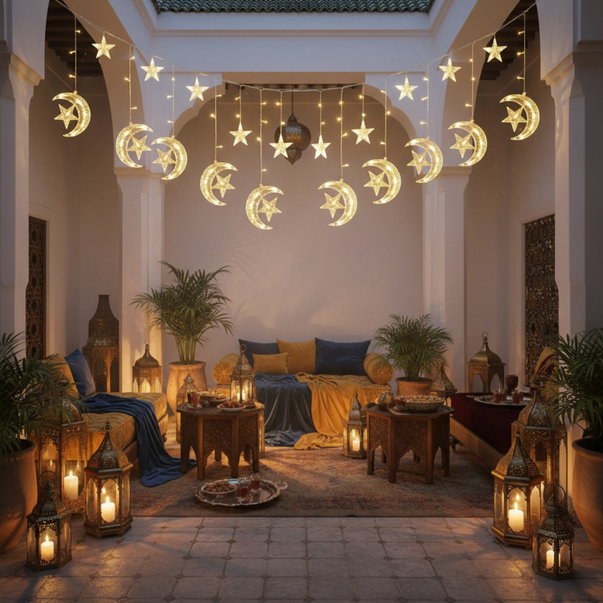 Guirlande LED Tunisie | Étoile et Lune Décorative | Fiolla Home