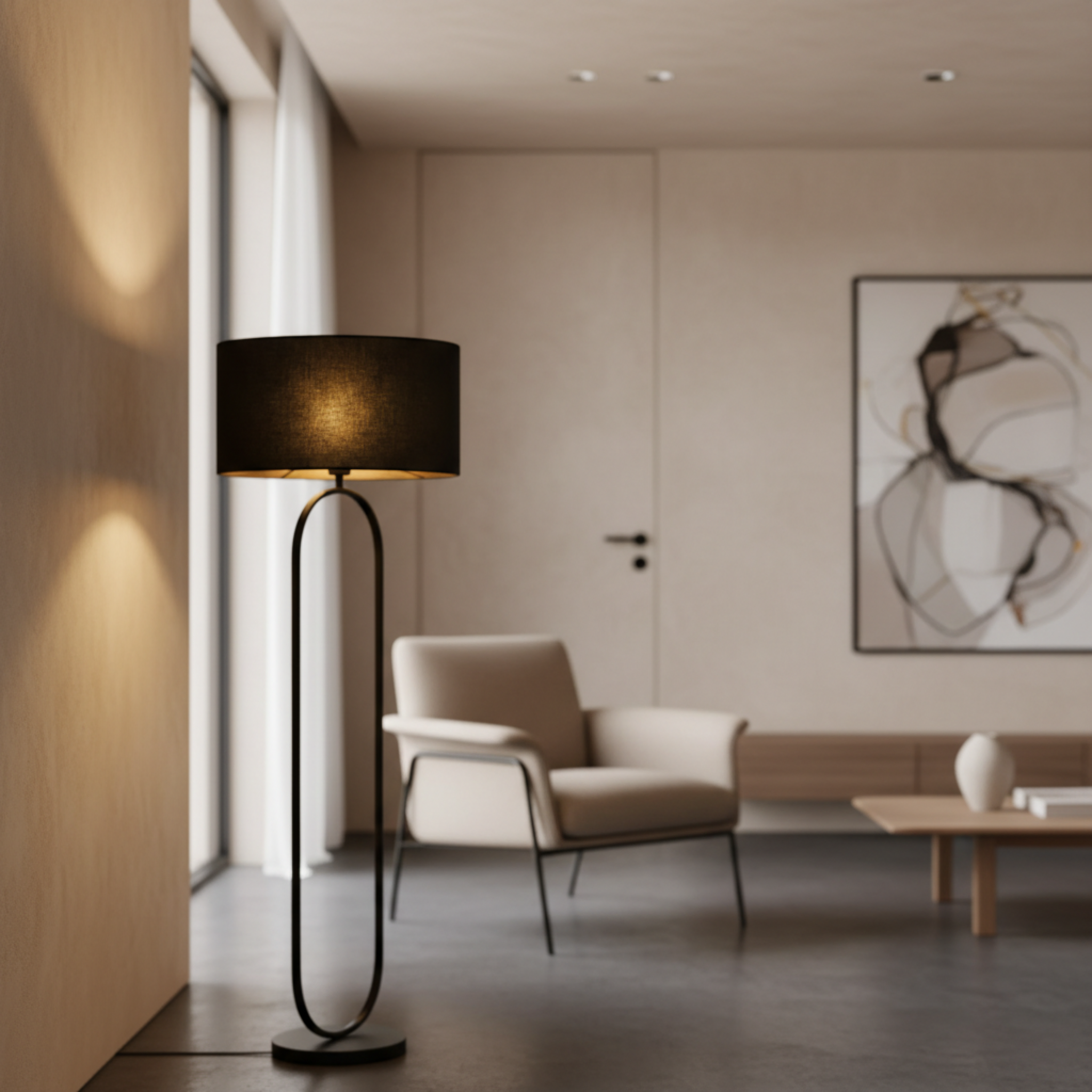 Lampadaire sur Pied INFINITY Métal Noir Design | Fiolla Home Tunisie
