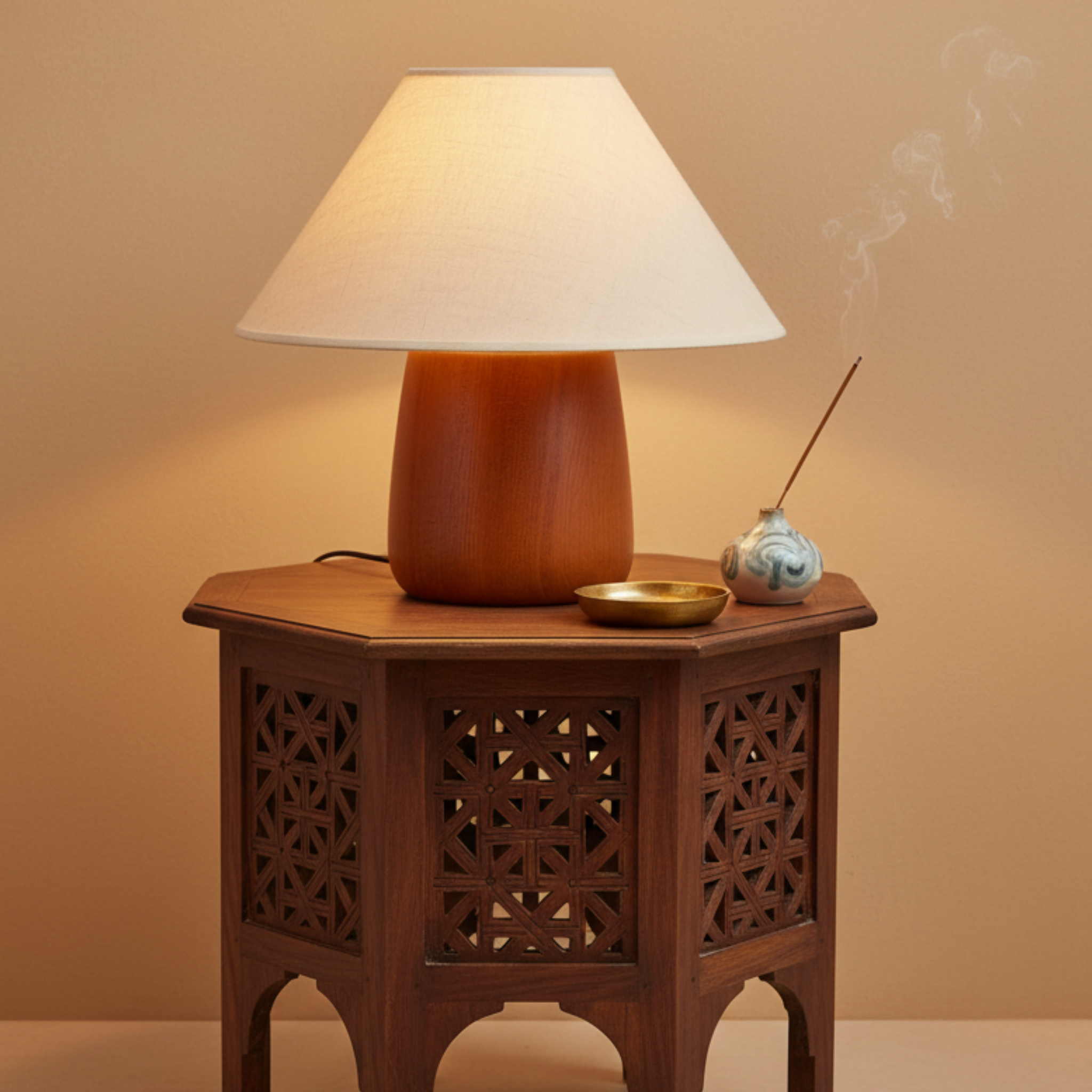 Lampe de Table Design en Bois | Ambre | Vente en Tunisie