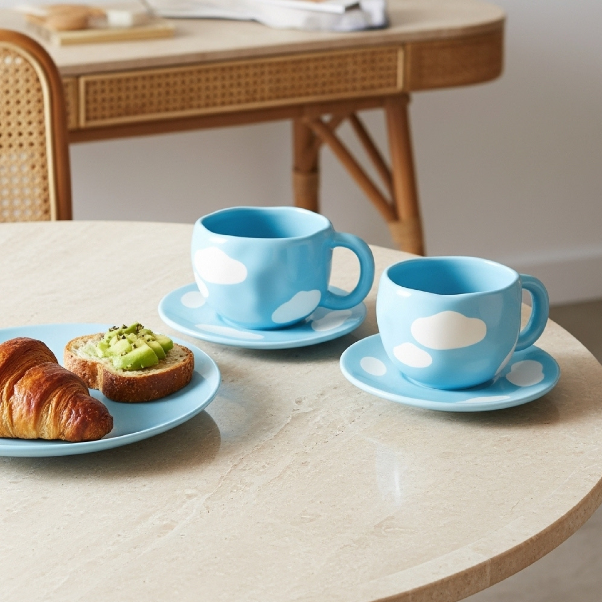 Tasse Ciel et Nuages – Céramique Bleue Apaisante Fiolla Home