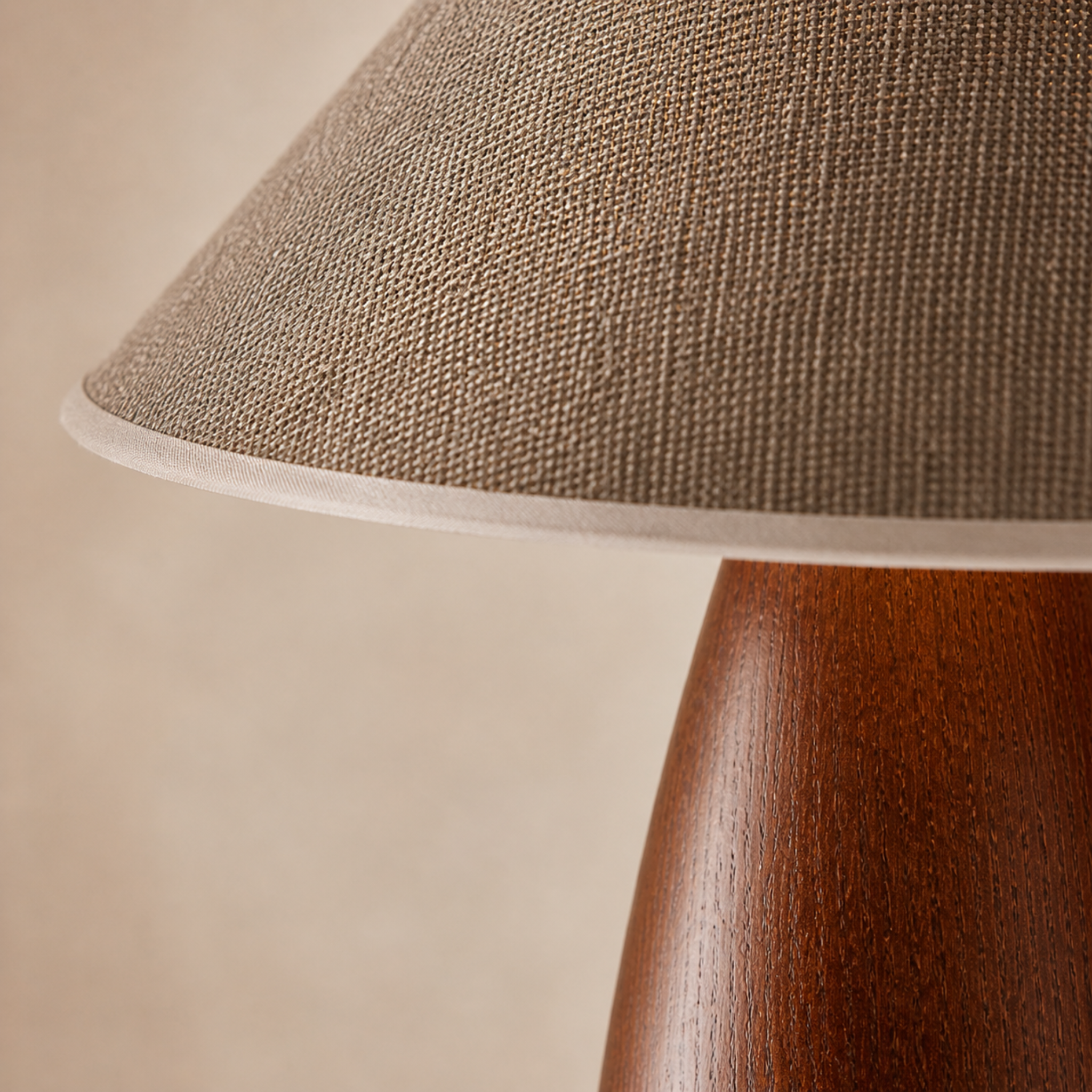 Lampe de Table Acajou Sapele | Abat-Jour Lin | Fiolla Home