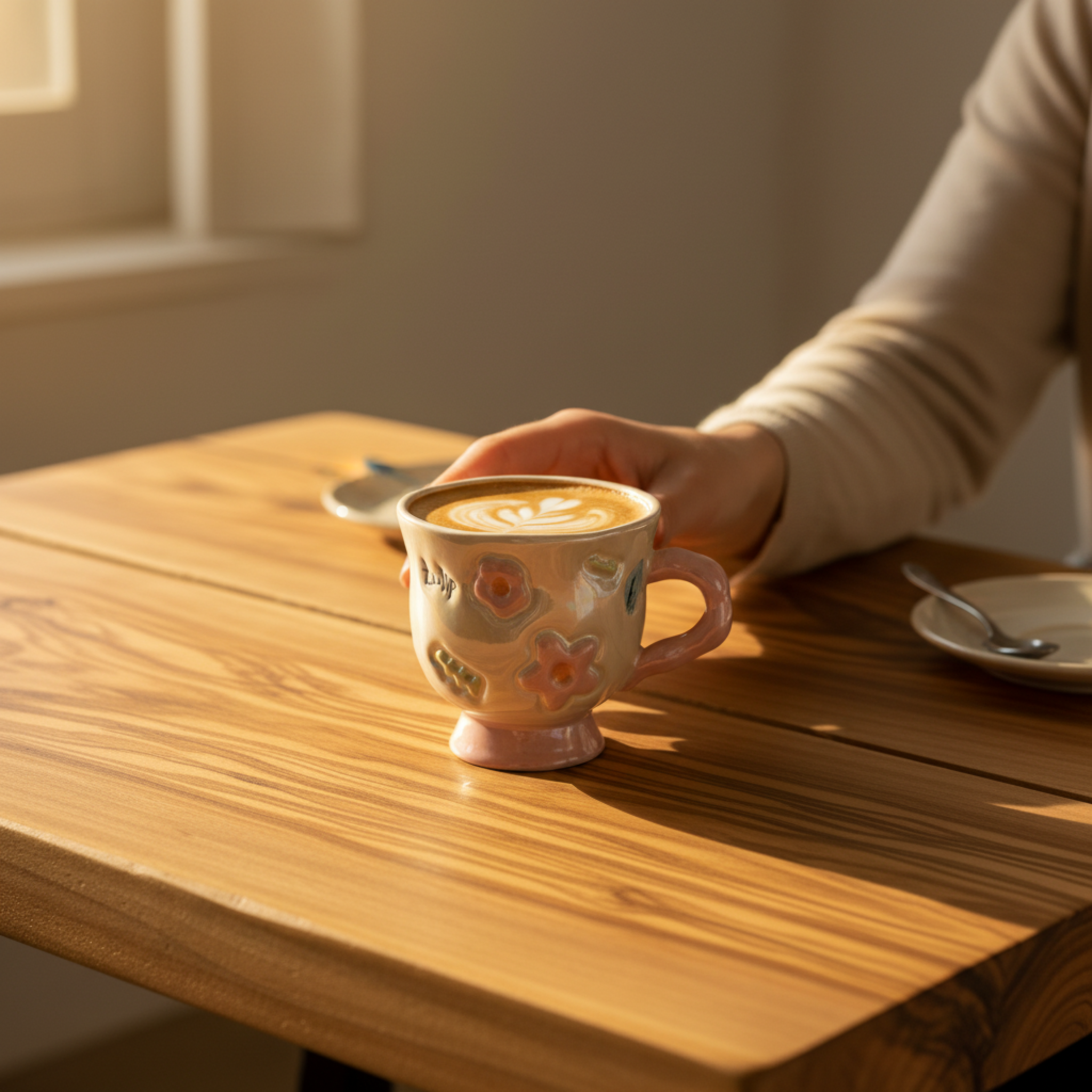 Mug Rose Design Fleur en Relief en Céramique – Style Moderne Tunisie