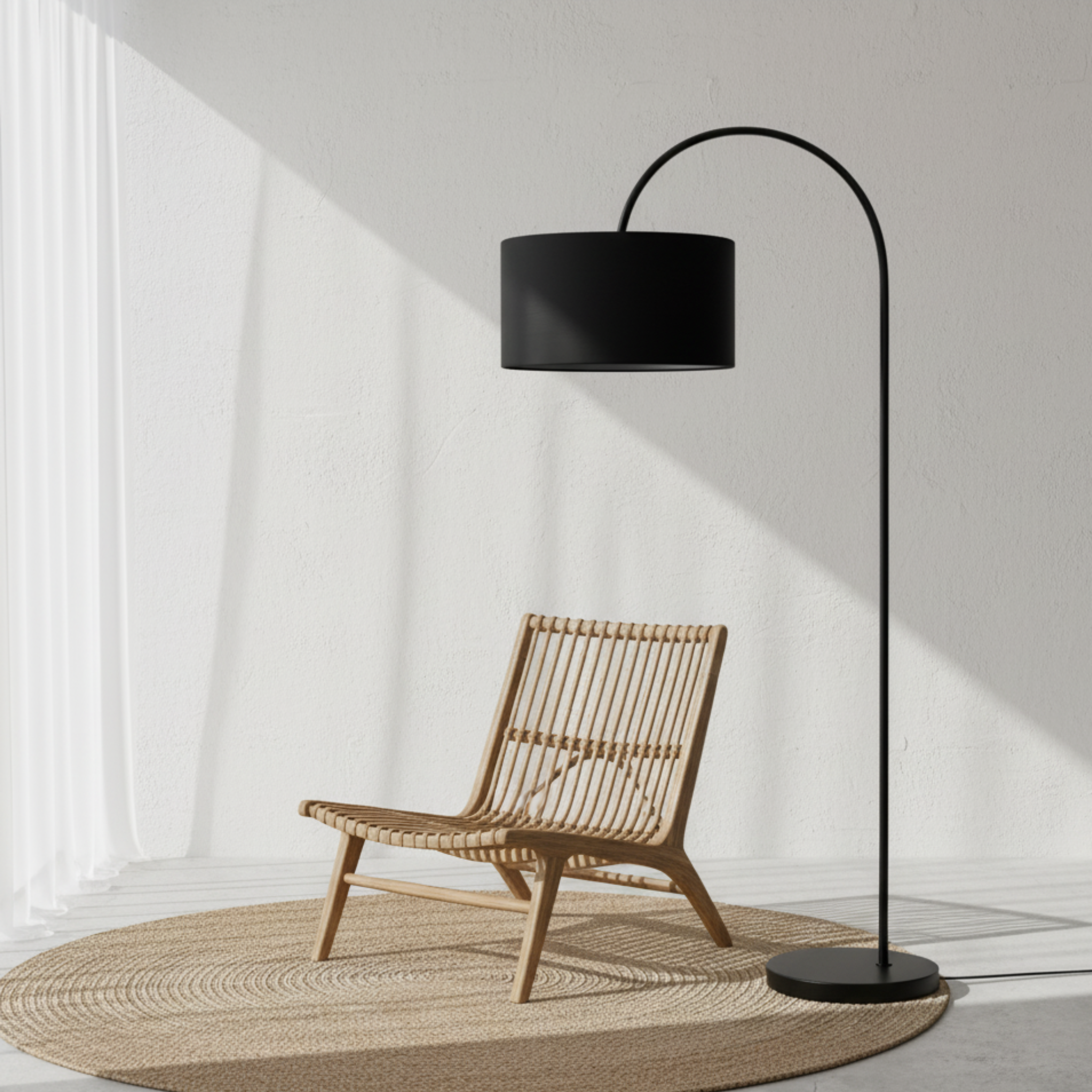 Lampadaire Noir Métal | Style Scandinave Tunisie | Fiolla Home