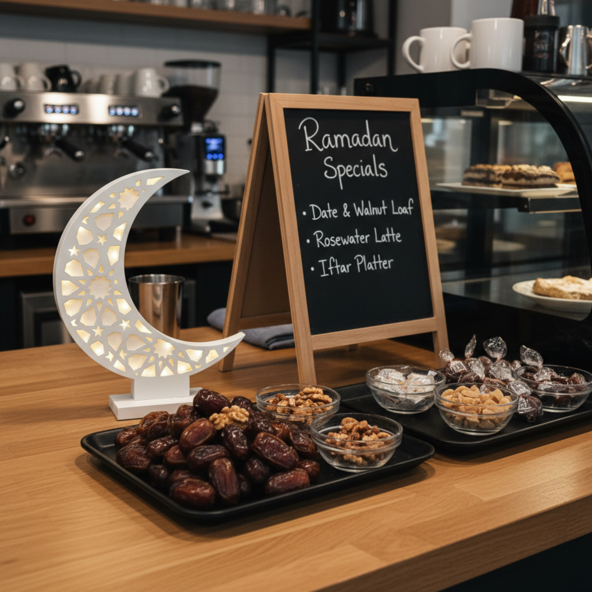 Hilal Lumineux Petit Format – Déco Table Ramadan & Étagère Tunisie