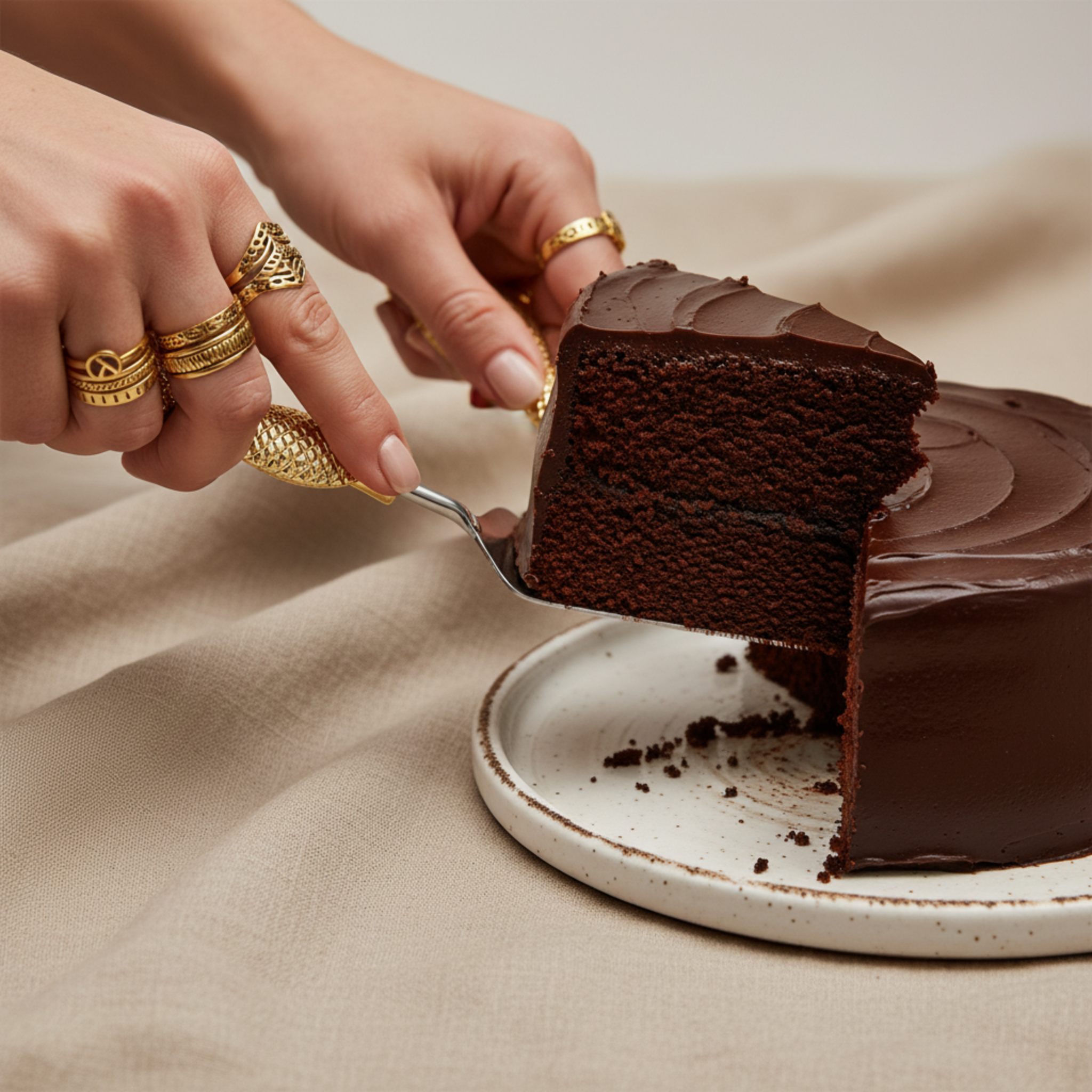 Set Service à Gâteau Luxe 2 Pièces – Cuivre Indien Premium & Inox