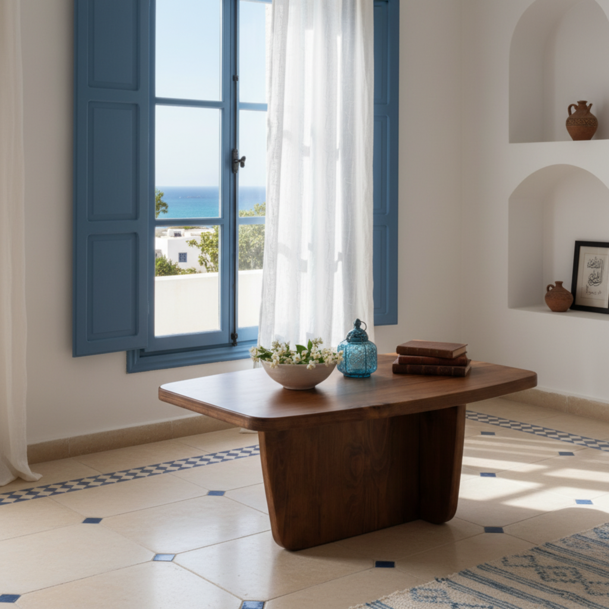 Table Basse Design Organique en Bois Massif – Tendance Tunisie