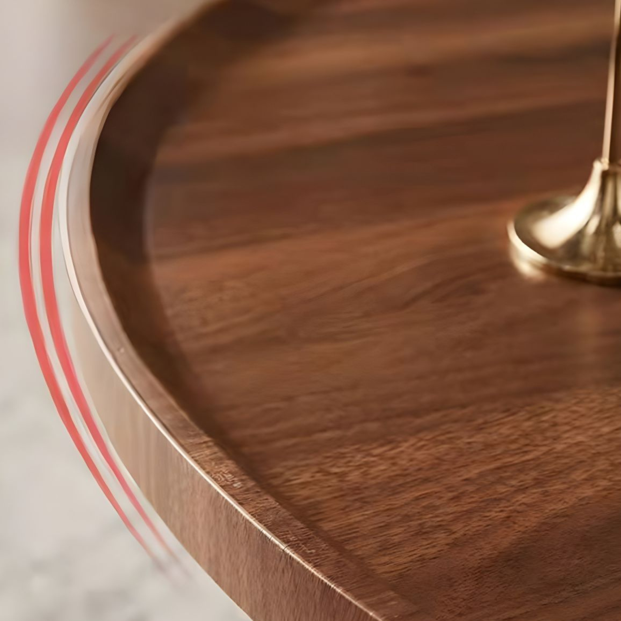 Tables Basses Rondes Design – Bois Foncé & Pieds Métalliques | Fiolla Home Tunisie