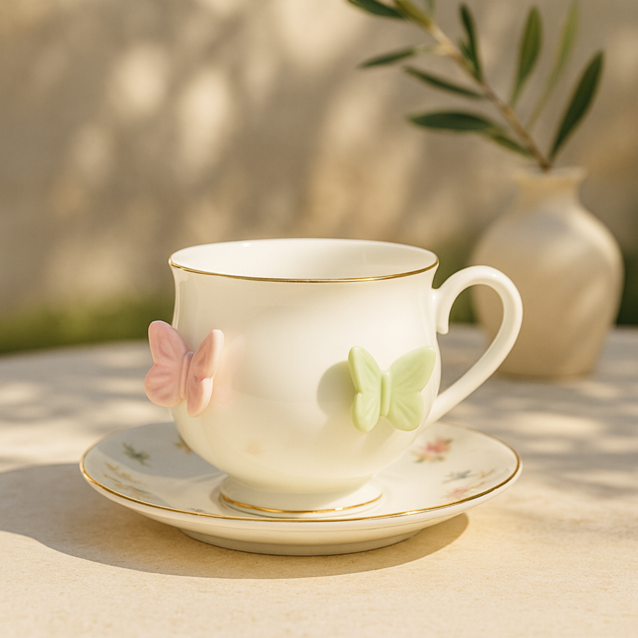 Service à Café au lait | Papillon en Porcelaine | Fiolla Home Tunisie