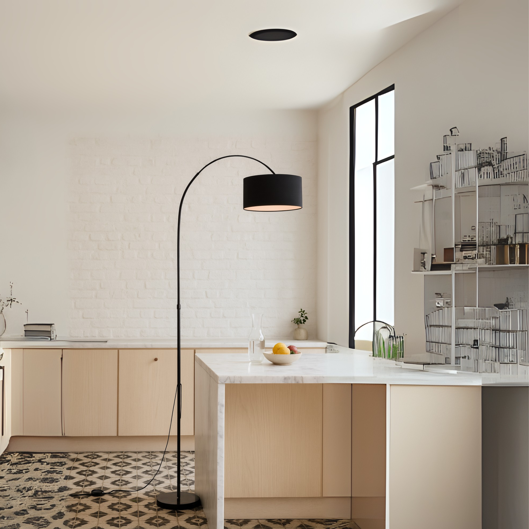 Luminaire Lampadaire Tunisie | Arc noir moderne LED | Fiolla Home