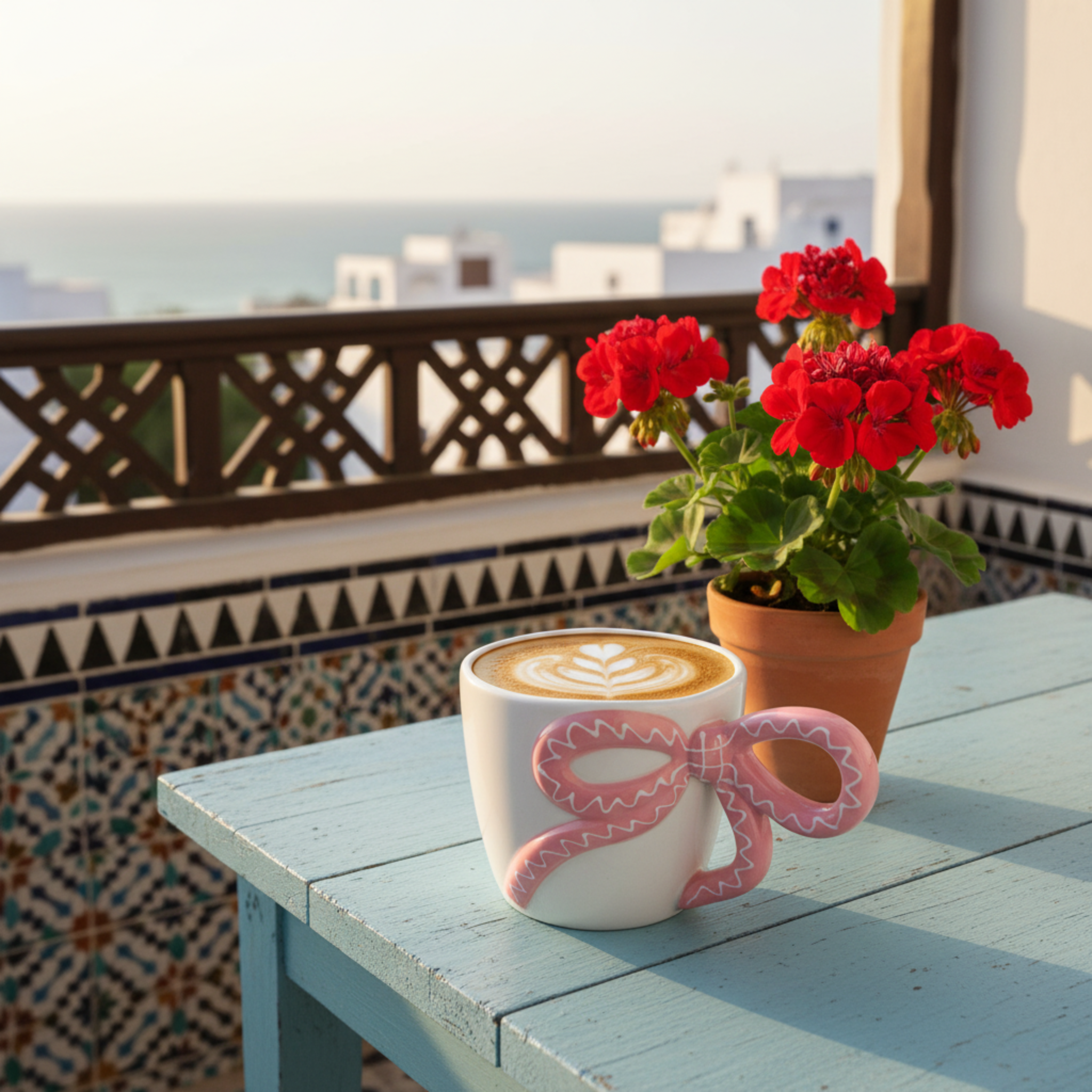 Mug Céramique Coquette Nœud Rose - Tasse Design Tendance Tunisie