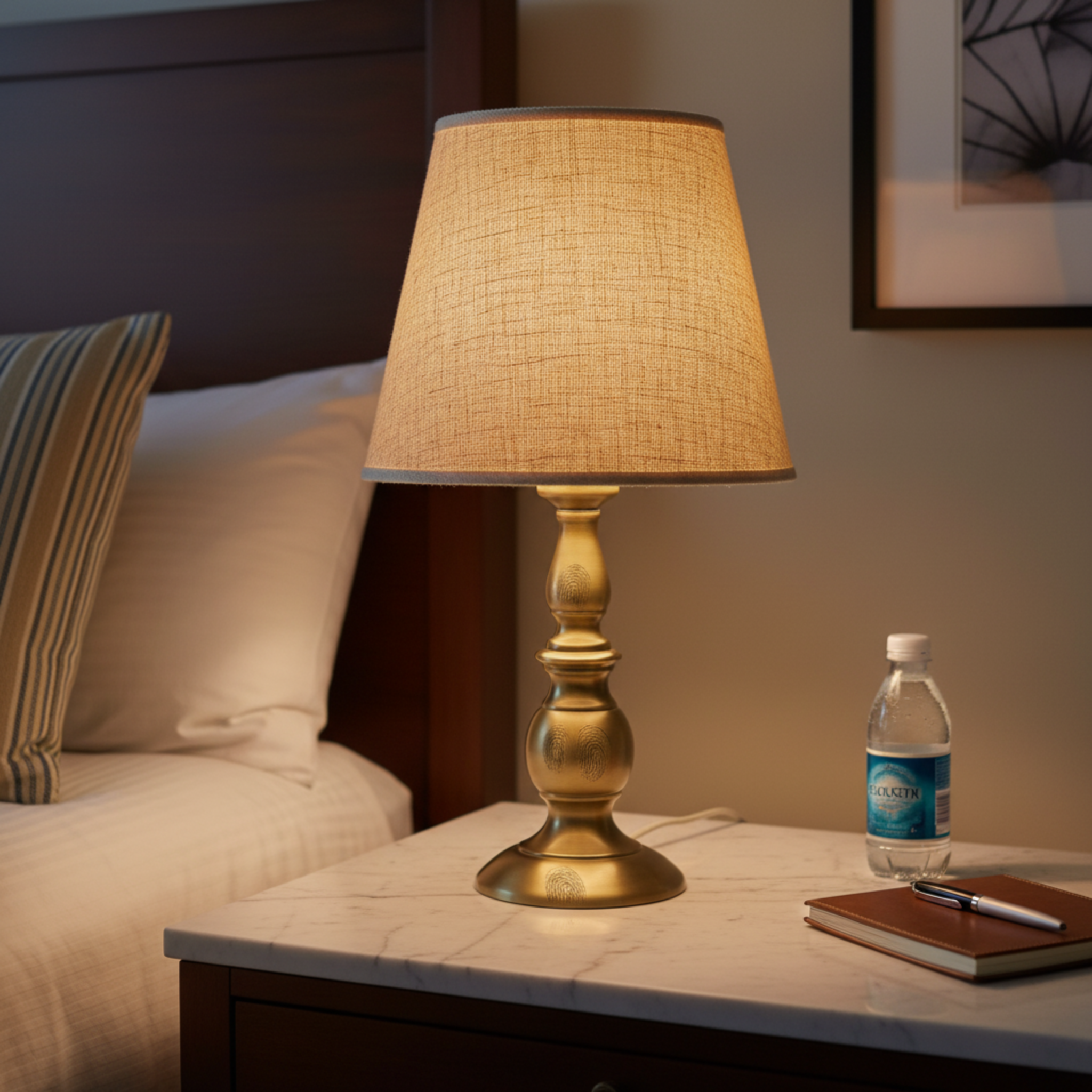 Lampe de Table Laiton Doré Abat-Jour Beige | Fiolla Home Tunisie