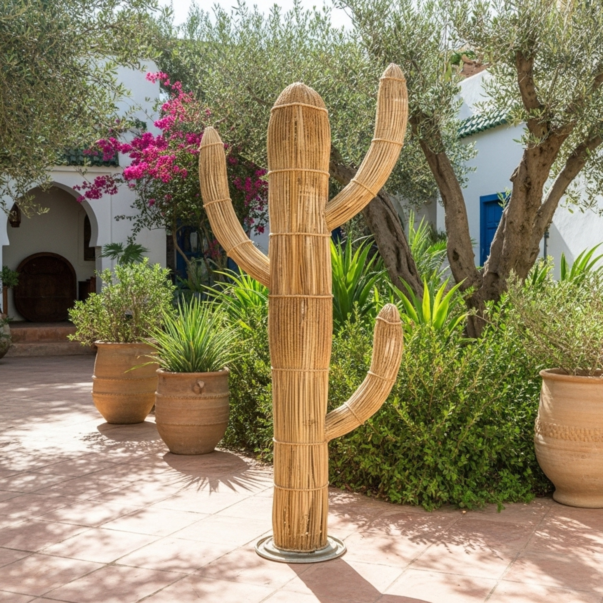 Cactus décoratif de coin fibres de palmier