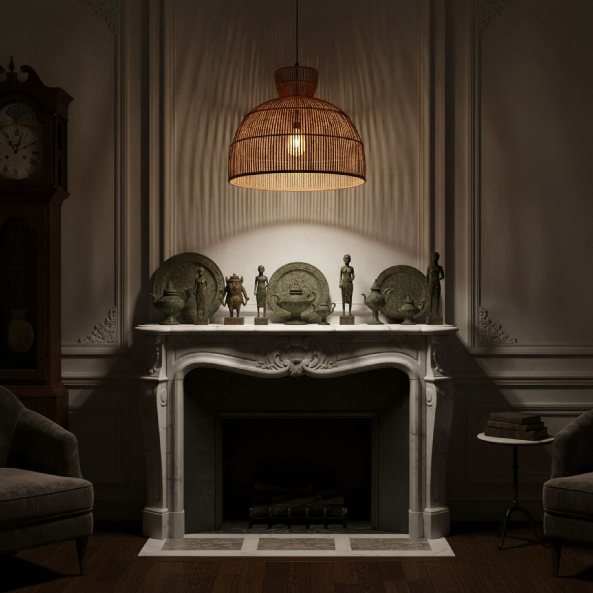 Lustre Artisanal Fibres de Palmier Tressé Fait Main | Fiolla Home