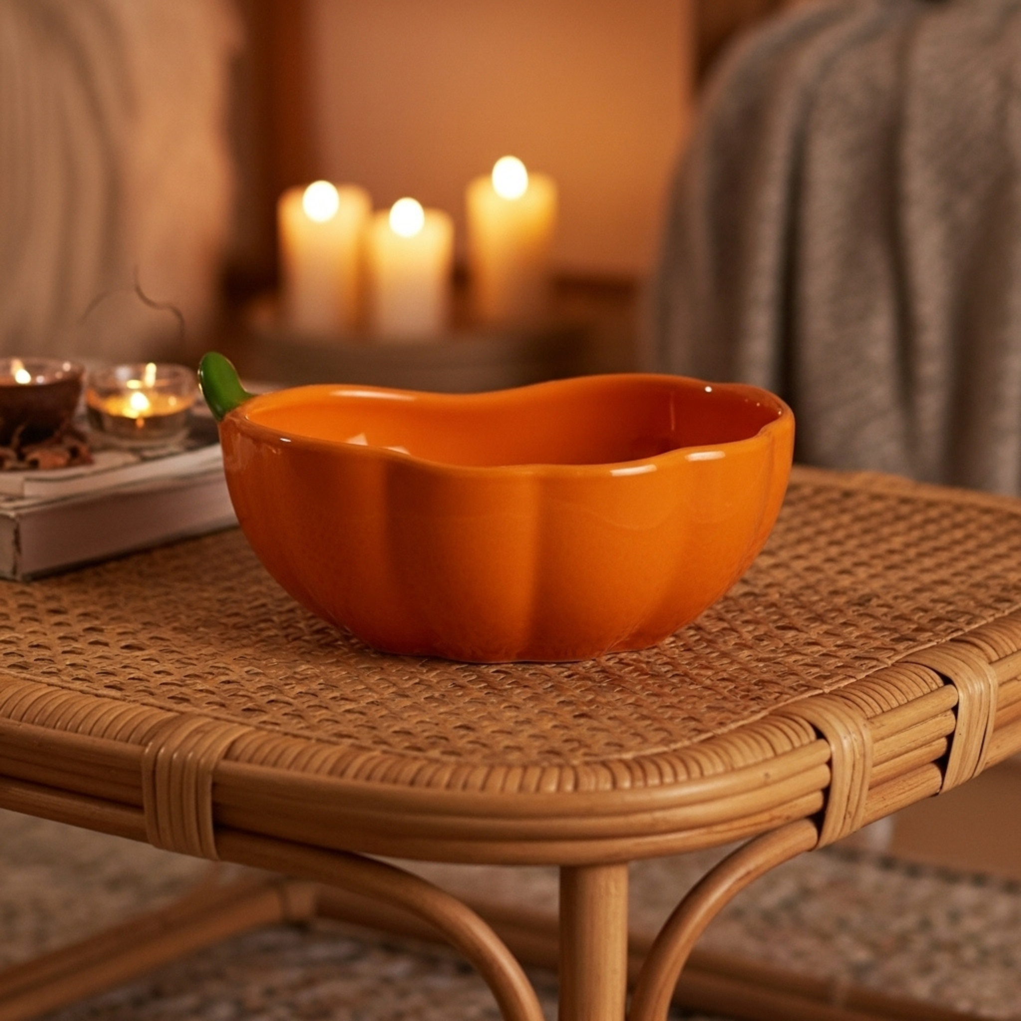 Bol Assiette Citrouille Grande – Céramique Orange Automne Tunisie