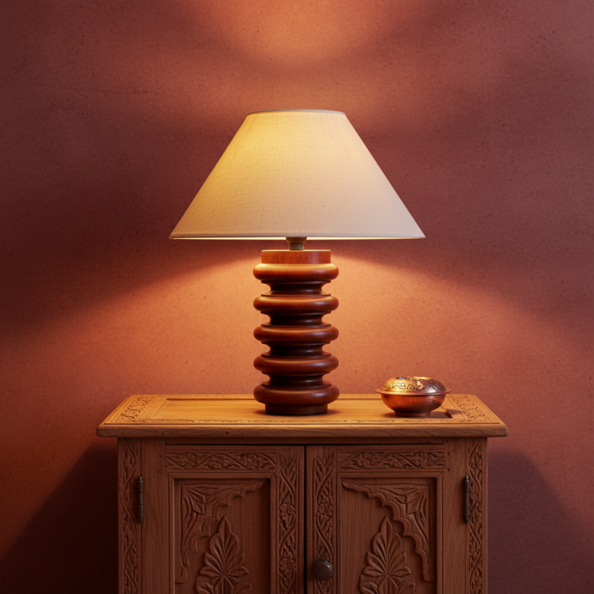 Luminaire Bohème "El Bey" | Lampe en Bois Artisanal | Tunisie
