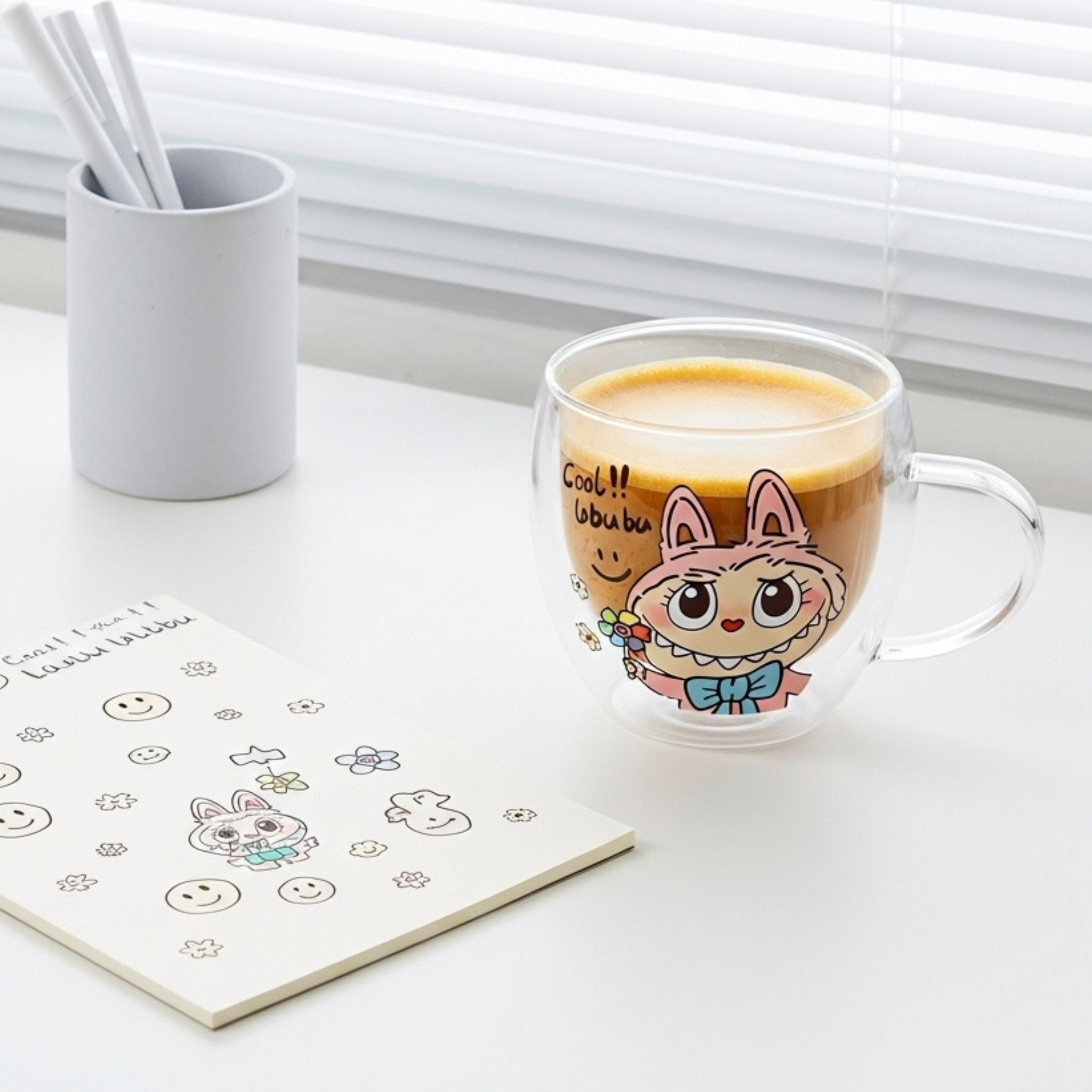 Tasse Double Paroi Labubu – Verre Borosilicate | Fiolla Home