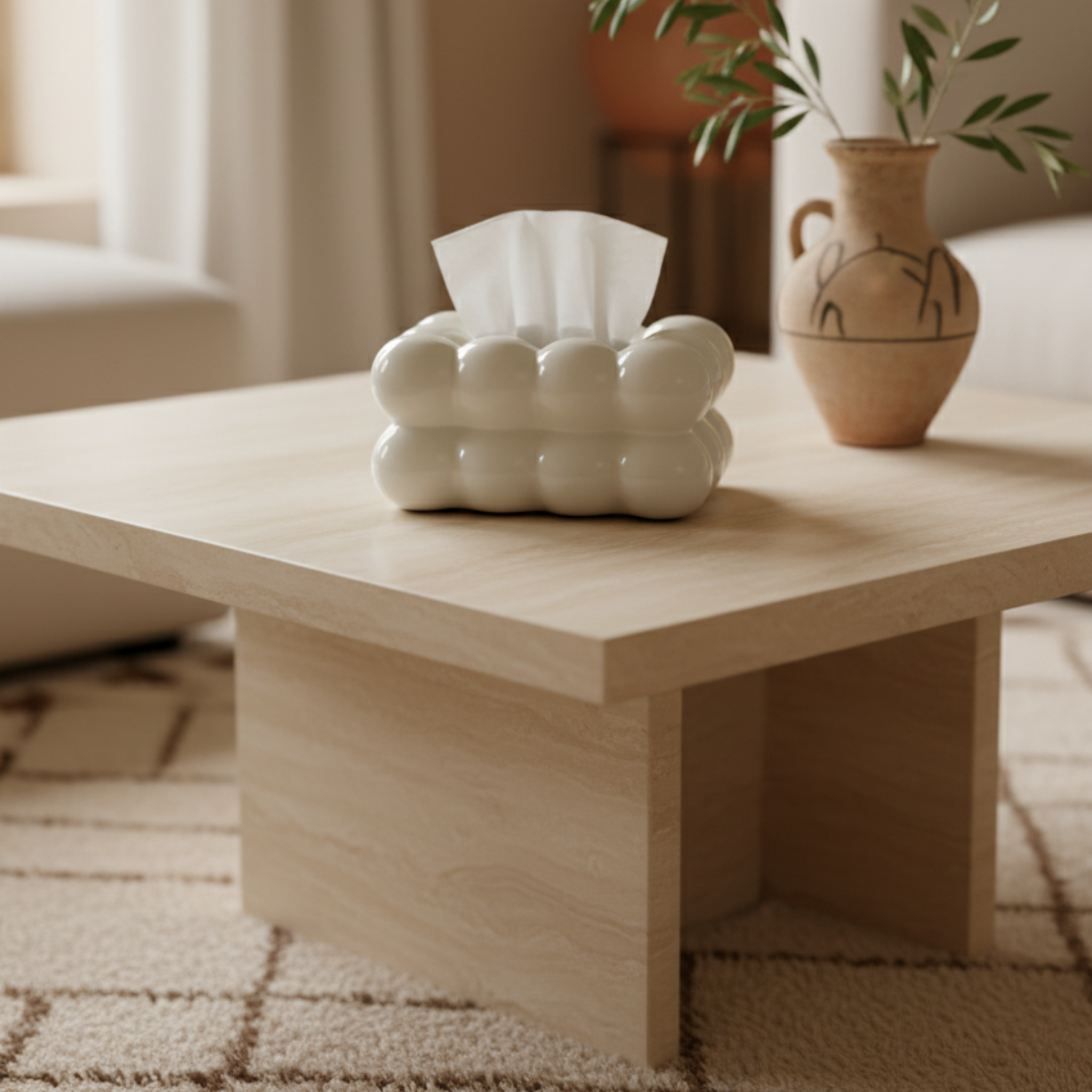 Porte-papiers Bulles | Finition Blanche Éclatante | Fiolla Home