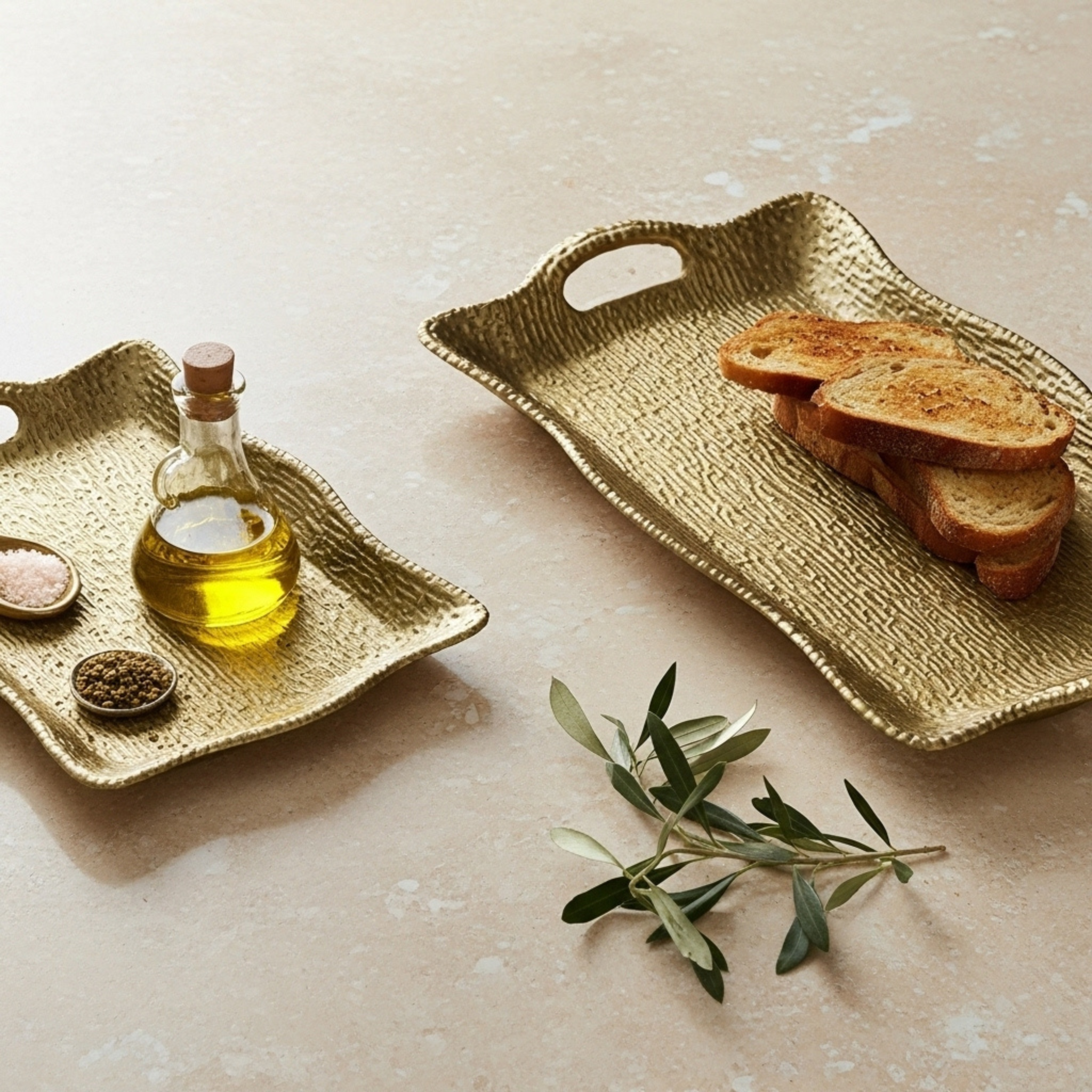 Set de 2 Plateaux en Cuivre Indien Luxe | Fiolla Home