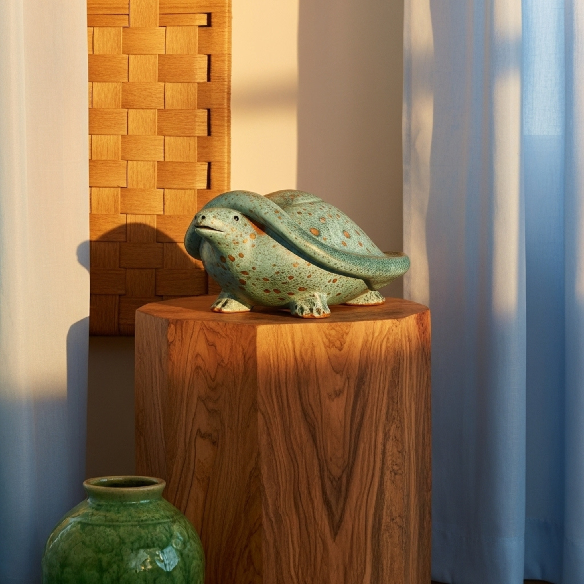 Figurine tortue en céramique – Fait main, style tunisien