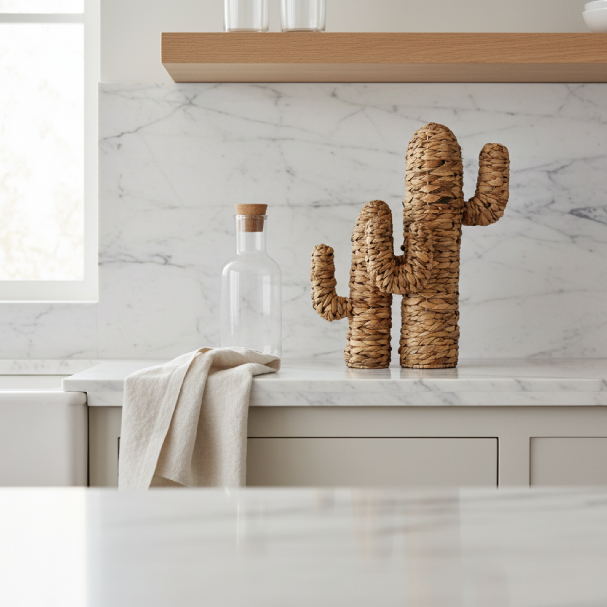 Duo Cactus déco naturel | En fibres tressées | Fiolla Home