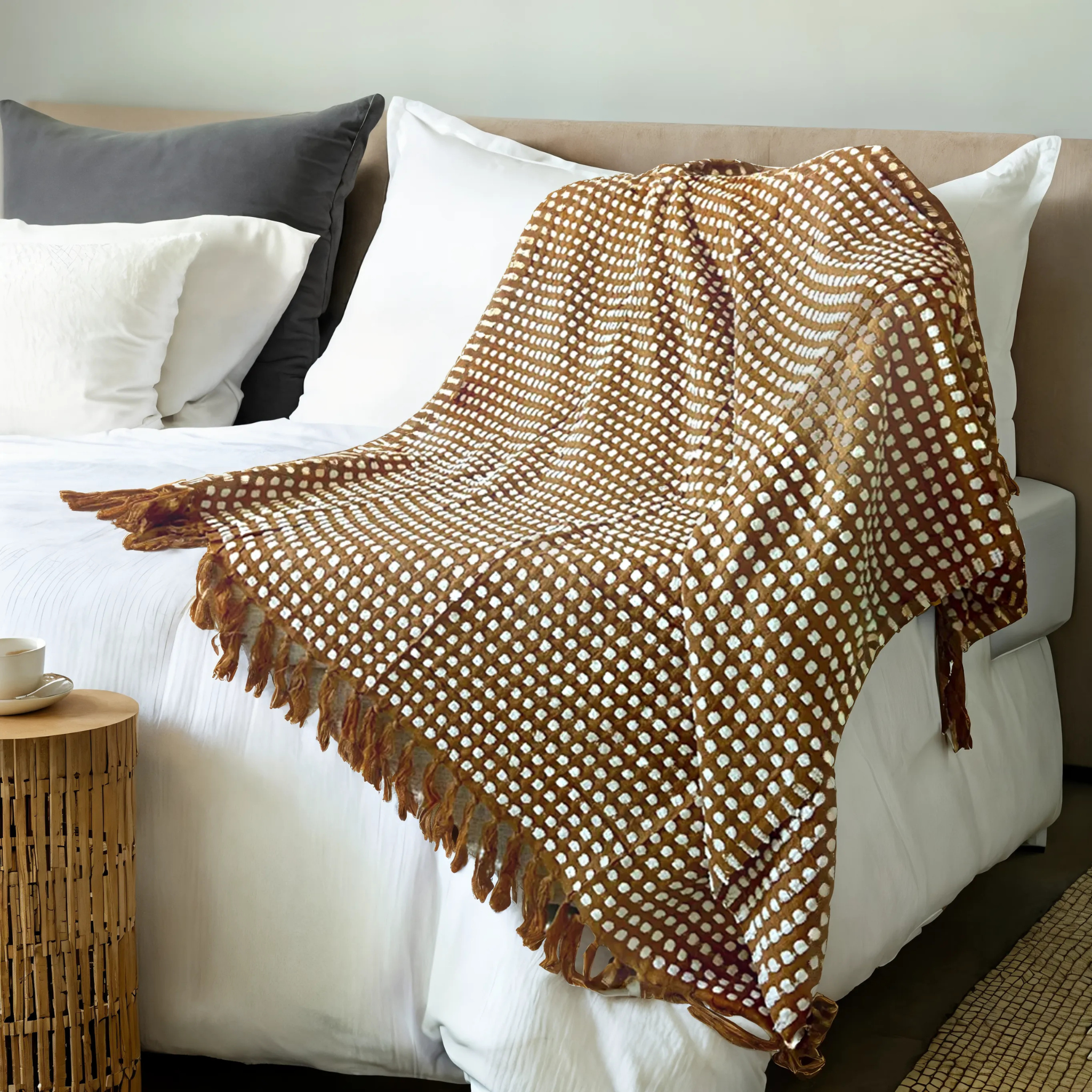 Plaid en Coton Texturé | Élégance et Chaleur | Fiolla Home