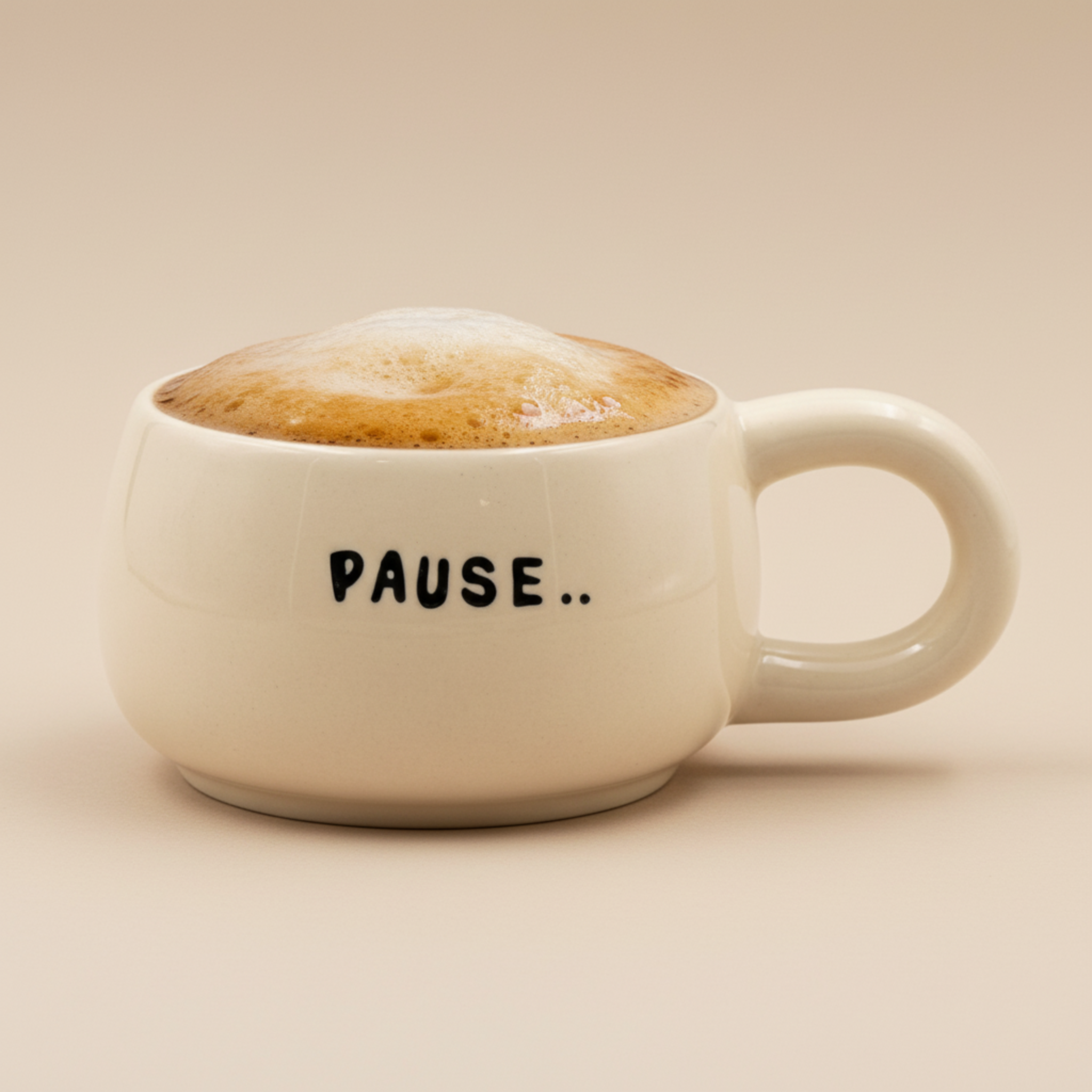 Mug "Pause" en Céramique — Tasse à Café Design & Cozy Tunisie