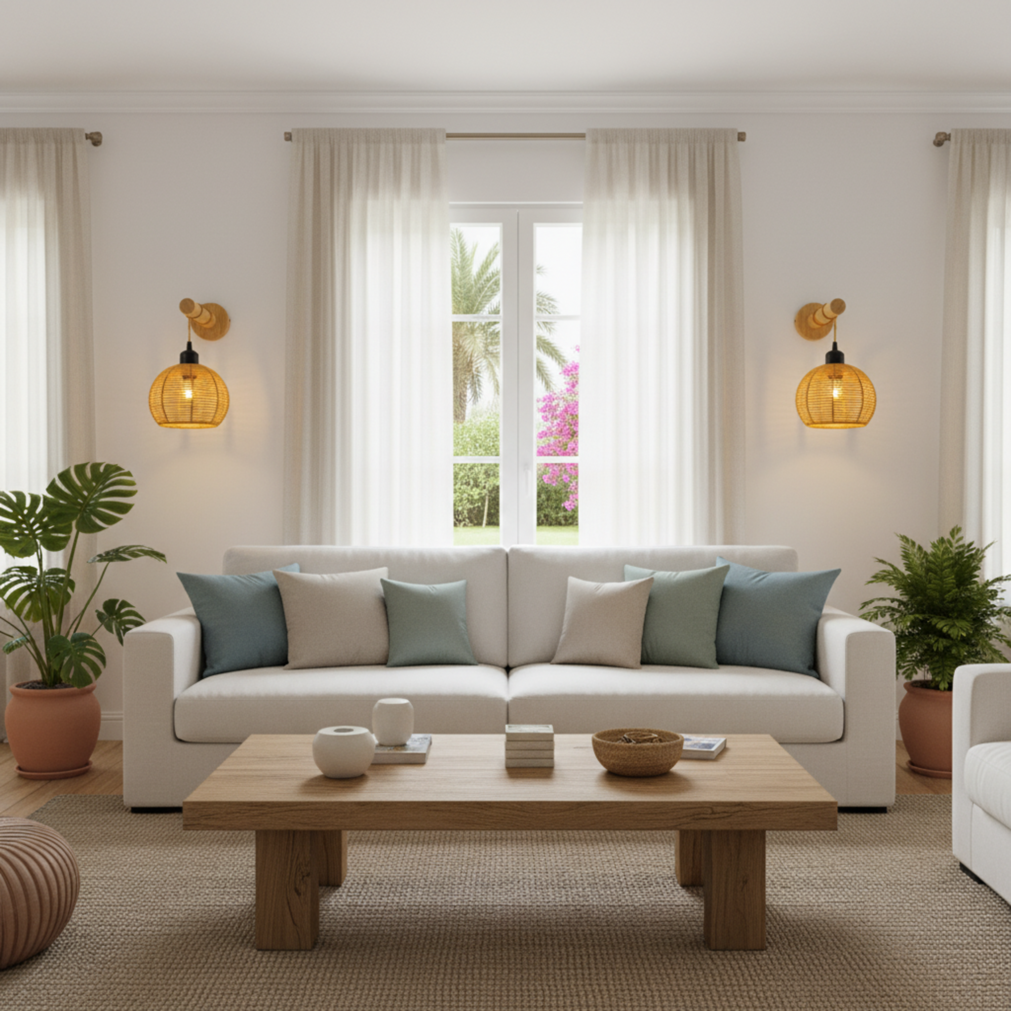 Applique Murale "Nasma" – Baladeuse Design en Bois et Jute Tressé