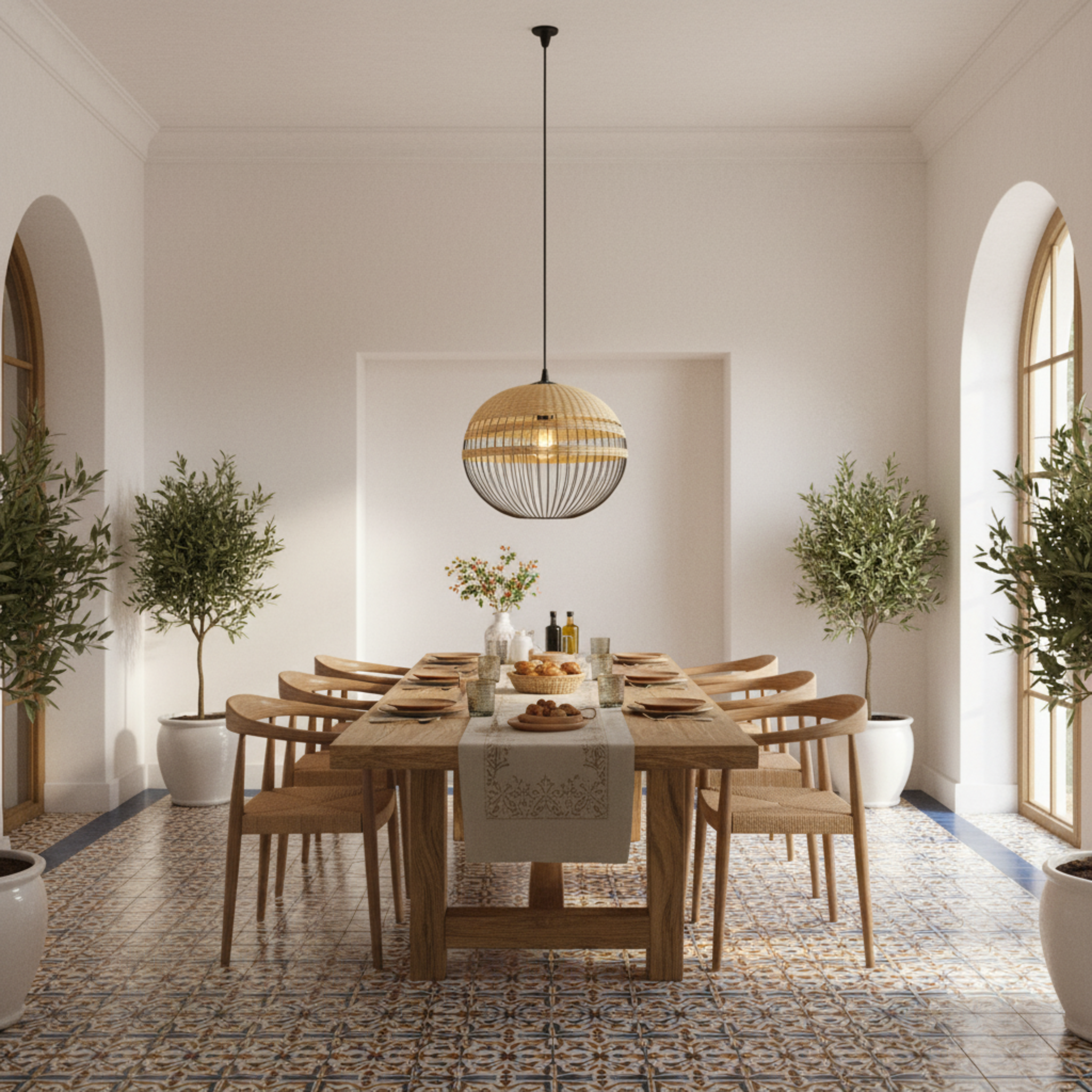 Suspension Sphérique Fibres Végétales & Métal | Design Bohème Chic | Tunisie