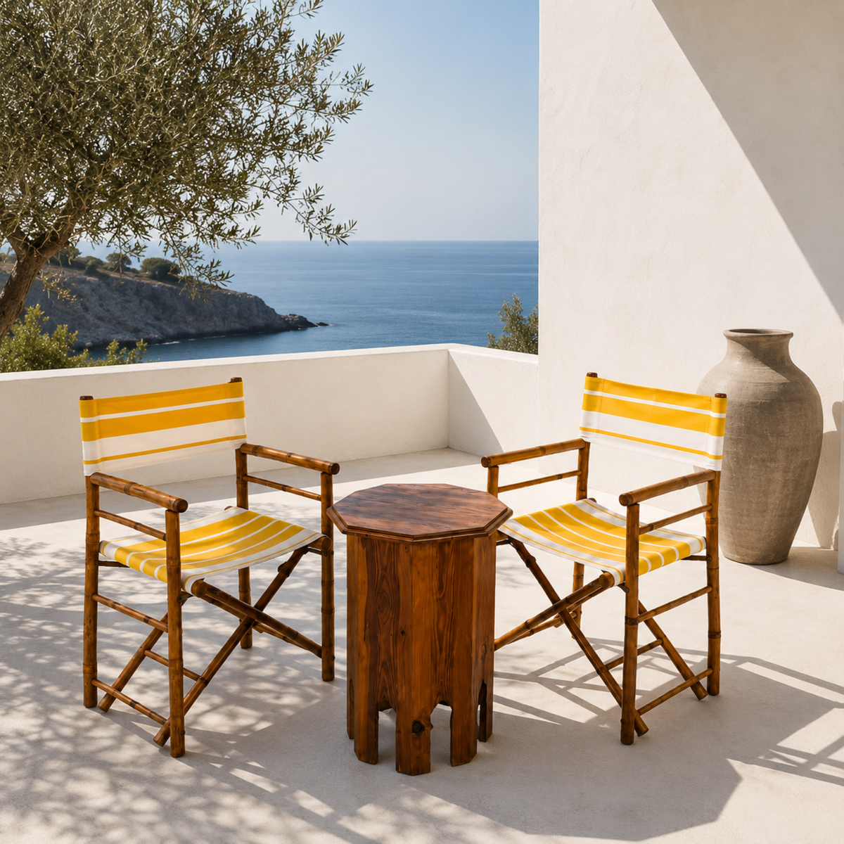 CHAISES ET TABLE BOIS DE PALMIER