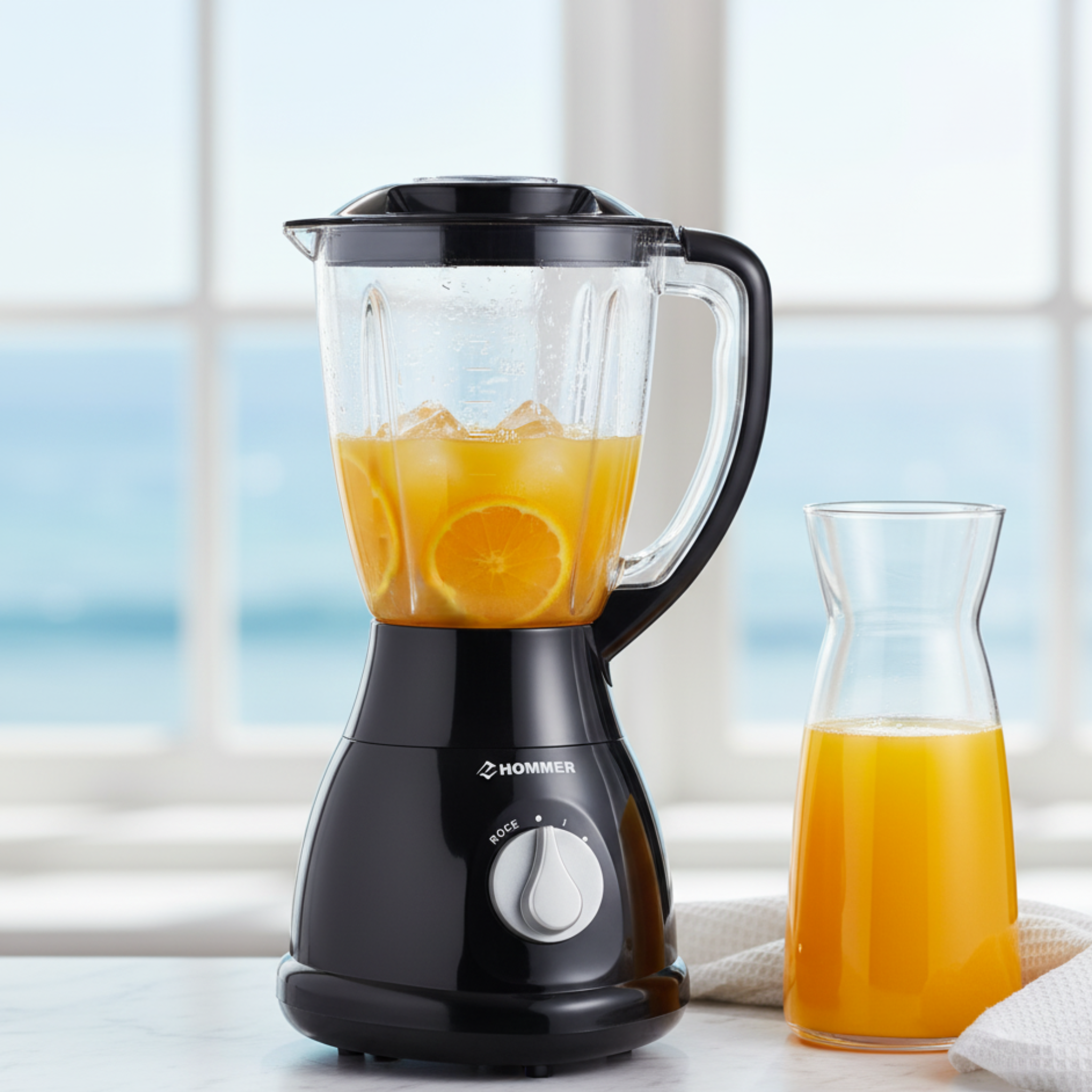 Mixeur Blender HOMMER Tunisie 500W 1.5L + Moulin Inox | Fiolla Home