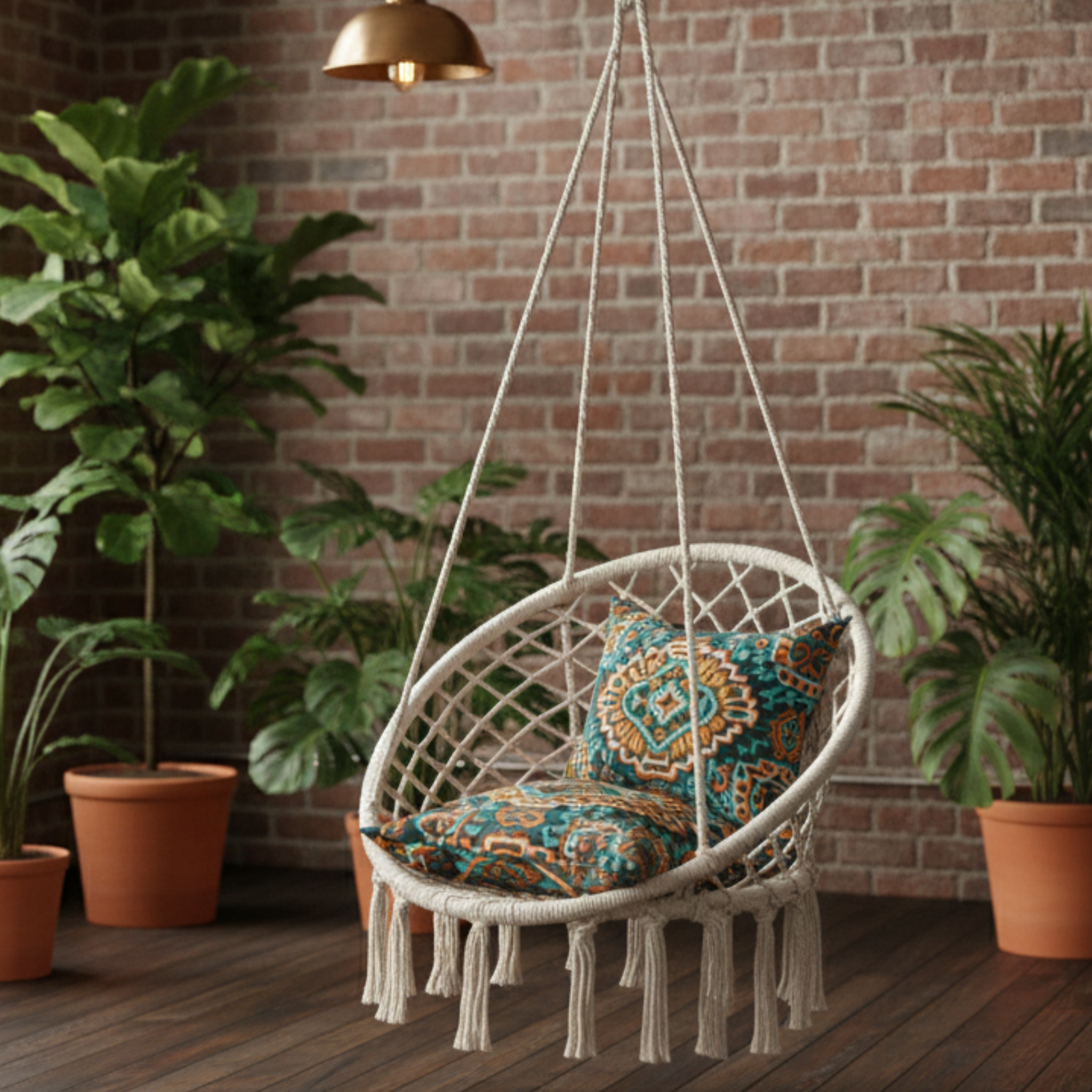 Balançoire Macramé Suspendue | Balcon/Chambre | Fiolla Home Tunisie