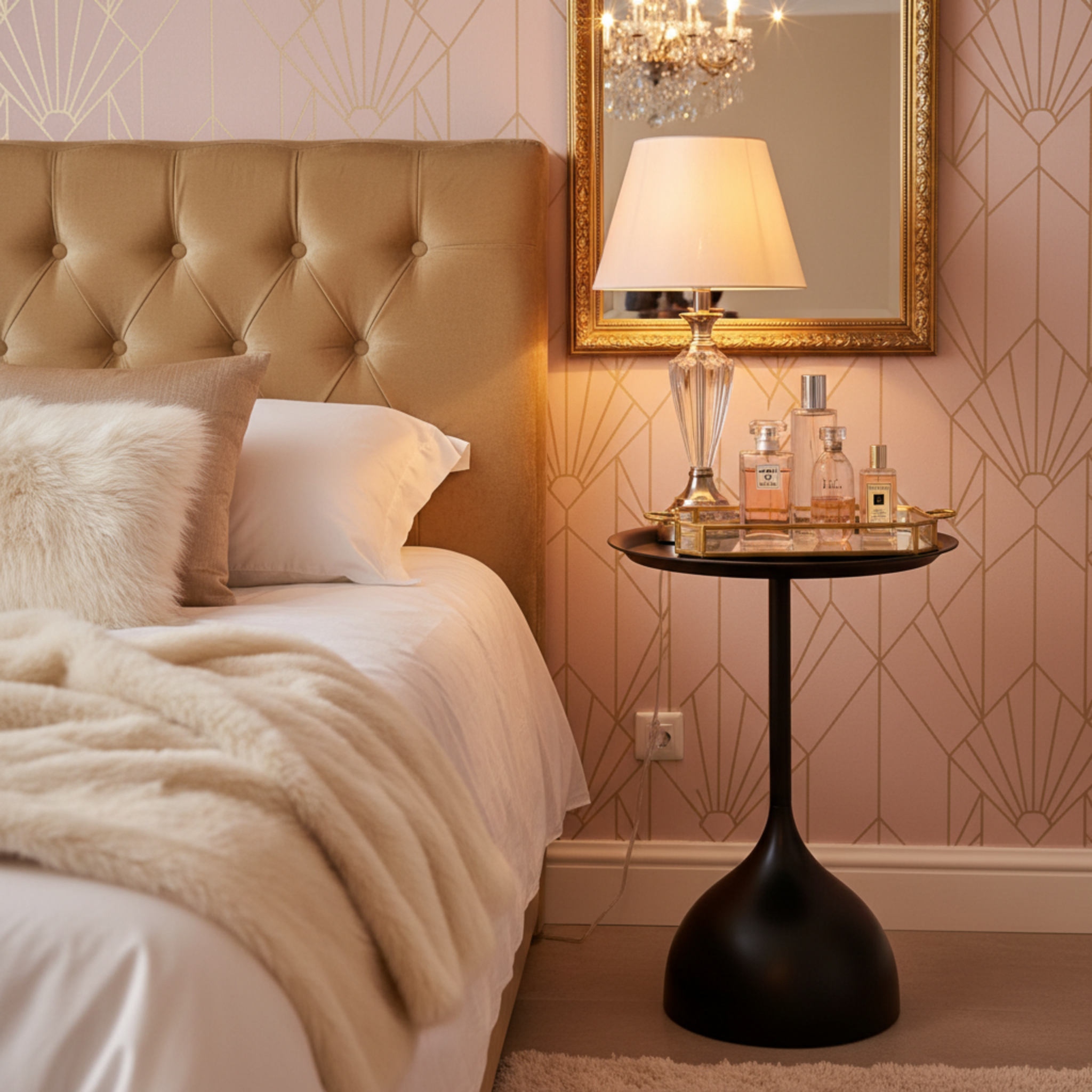 Table d'Appoint Ronde Noire Design Tulipe – Style Moderne & Épuré