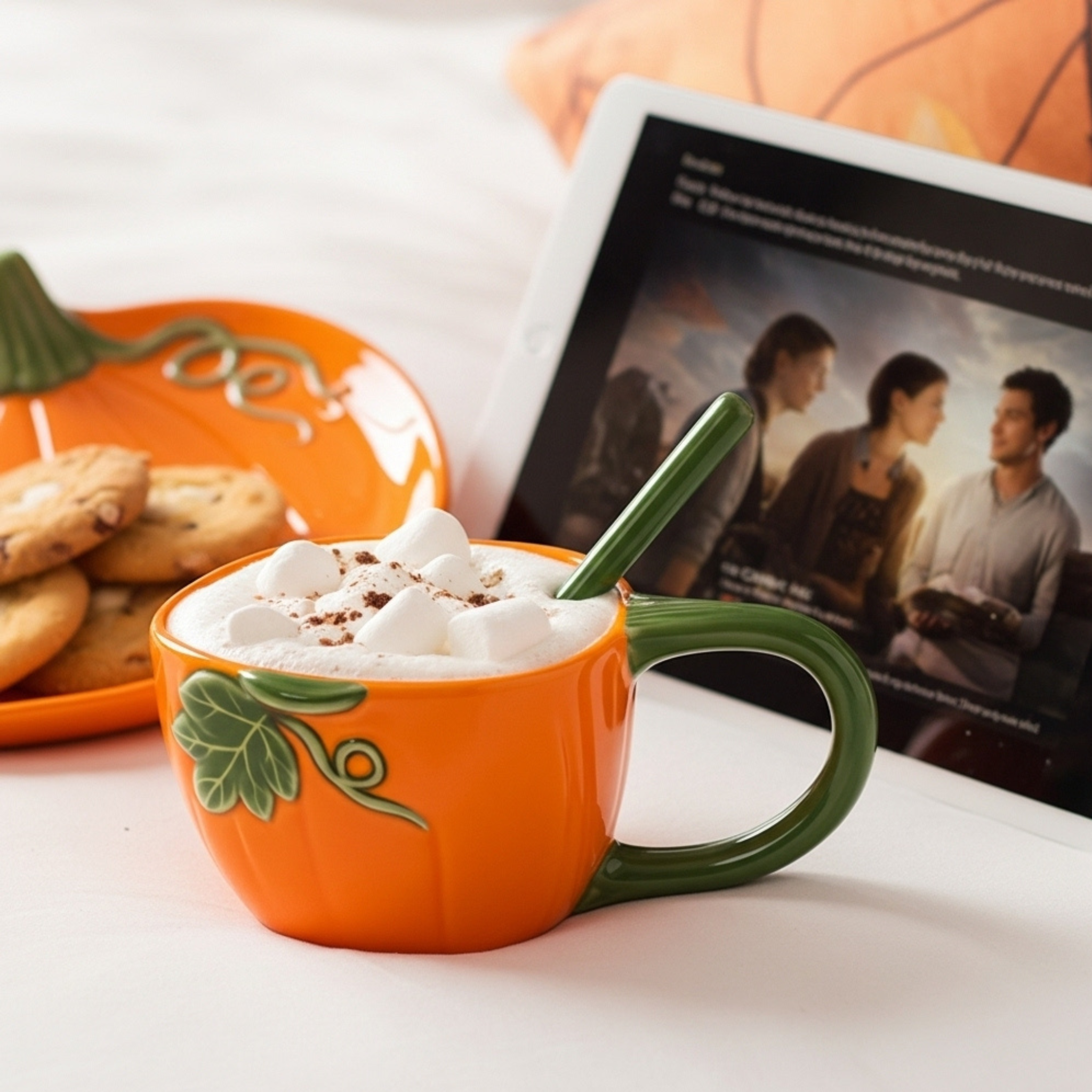 Mug Citrouille avec Cuillère – Charme d’Automne en Céramique