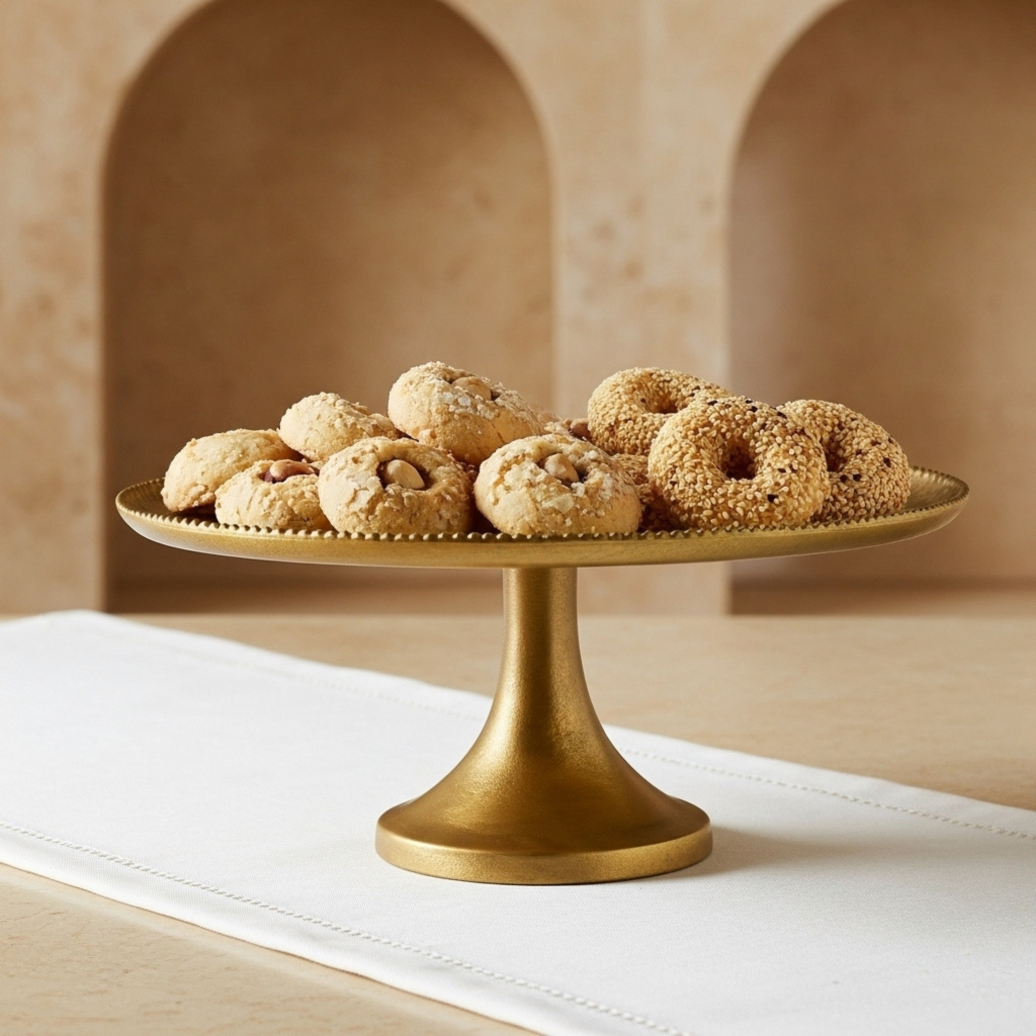 Plateau à Gâteau Cuivre Indien Grand Format | Fiolla Home