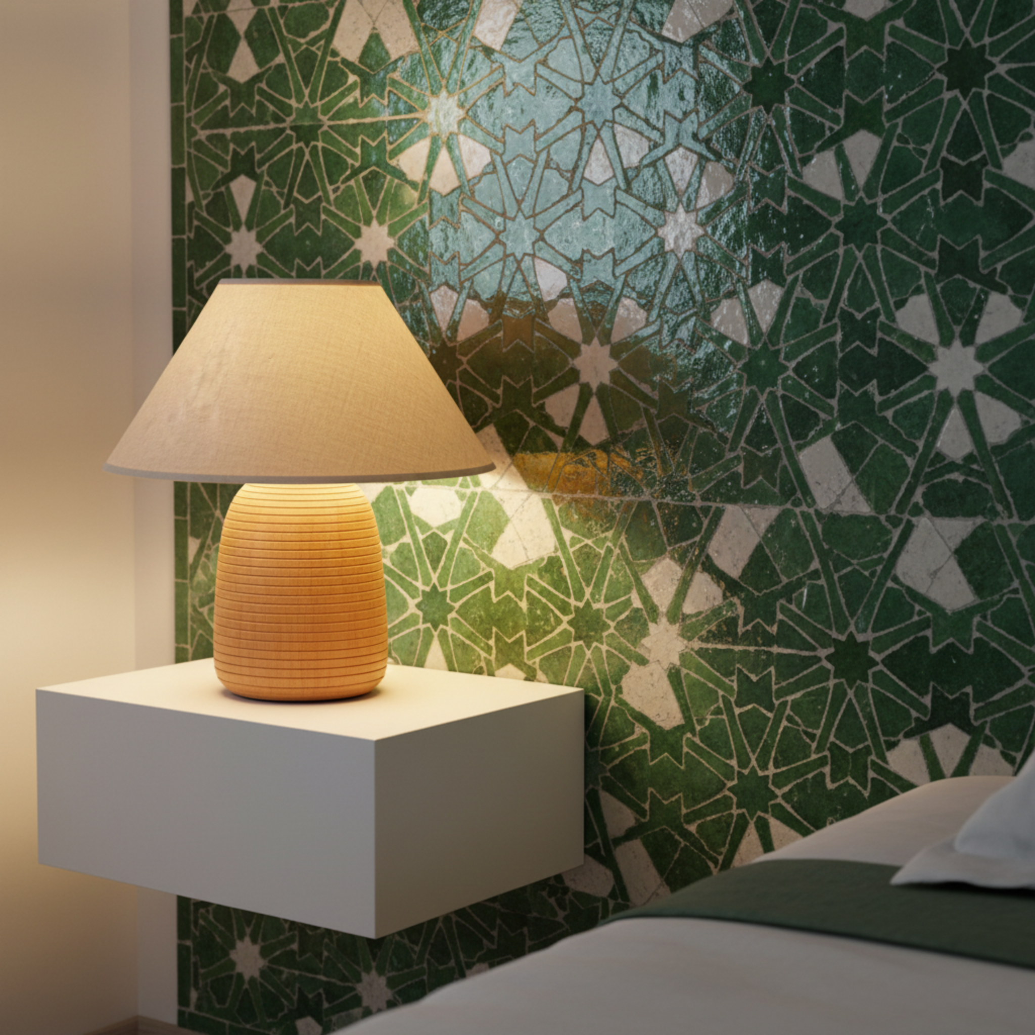 Lampe La Ruche – lampe de table bois handmade Tunisie