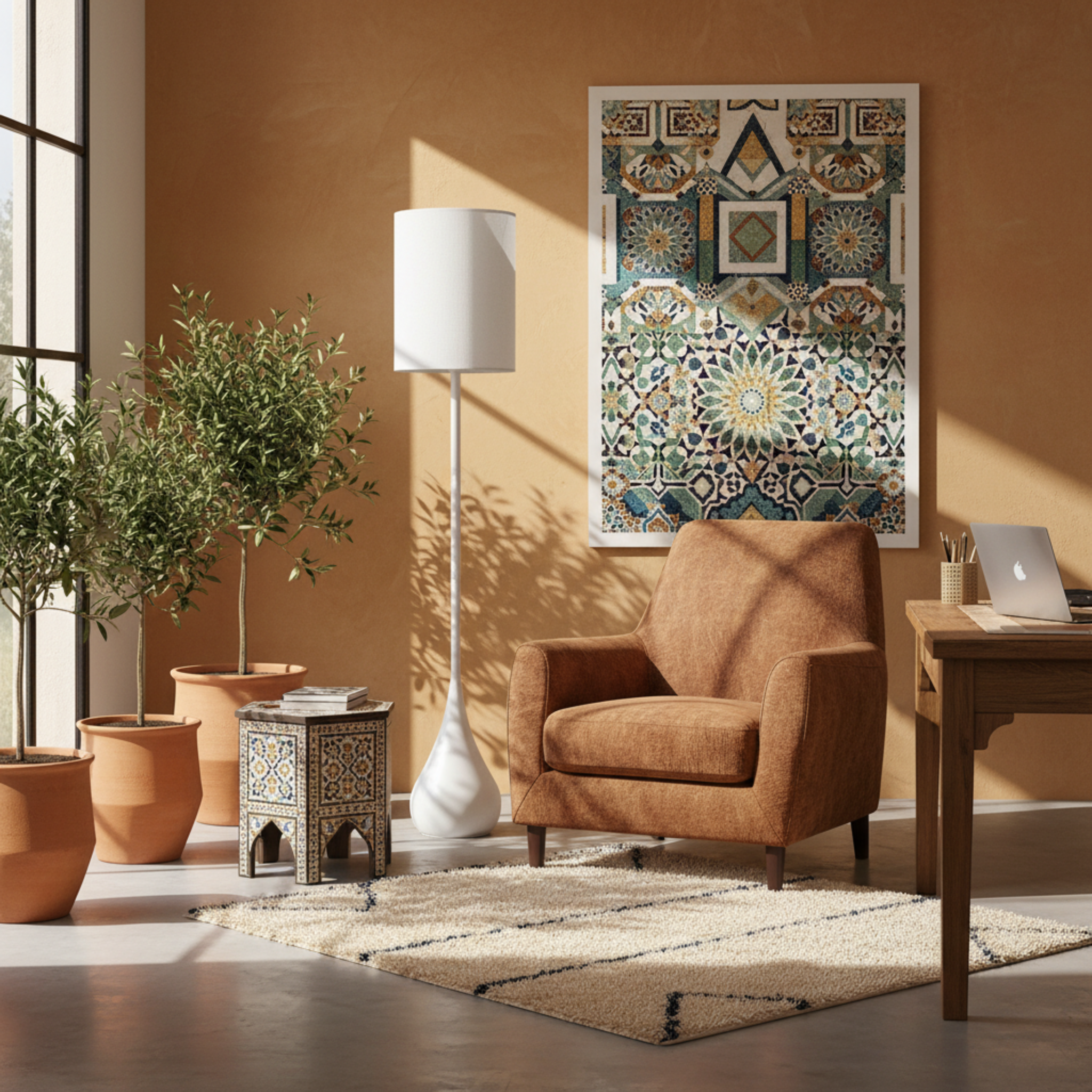 Lampadaire Design Blanc "Goutte" – Déco Luxe & Moderne Salon Tunisie